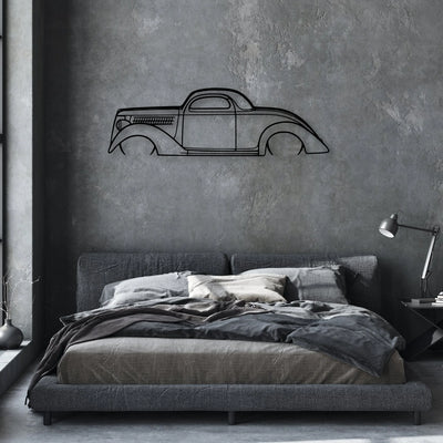 Coupe 1936 Classic Silhouette Metal Wall Art - Automotive Garage Decor