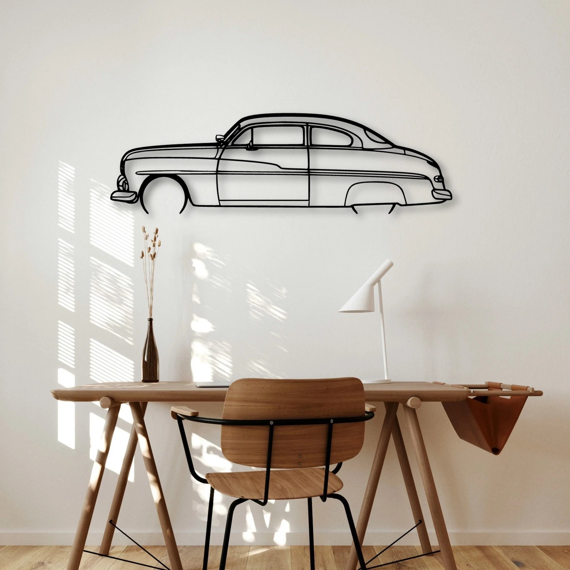 Coupe 1950 Classic Silhouette Metal Wall Art - Automotive Garage Decor