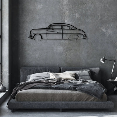 Coupe 1950 Classic Silhouette Metal Wall Art - Automotive Garage Decor