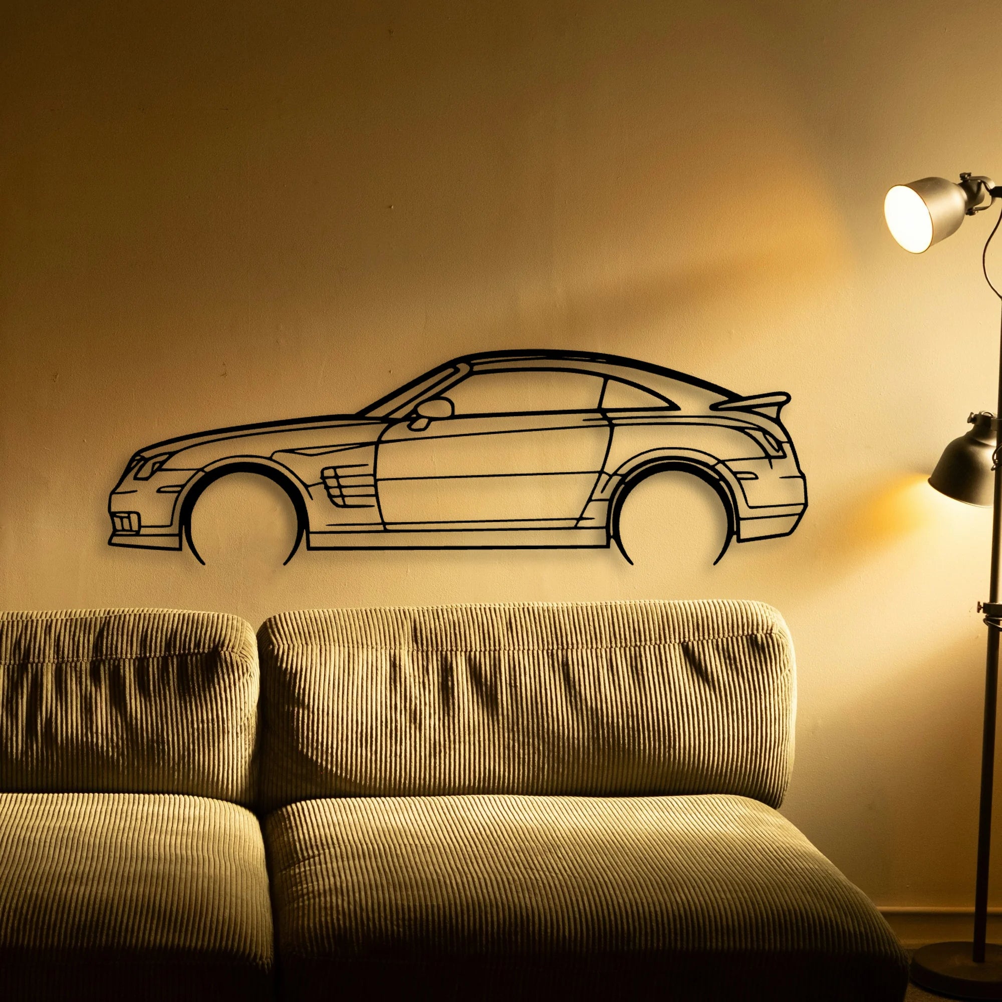 Crossfire Coupe 2005 Classic Silhouette Metal Wall Art - Automotive Garage Decor