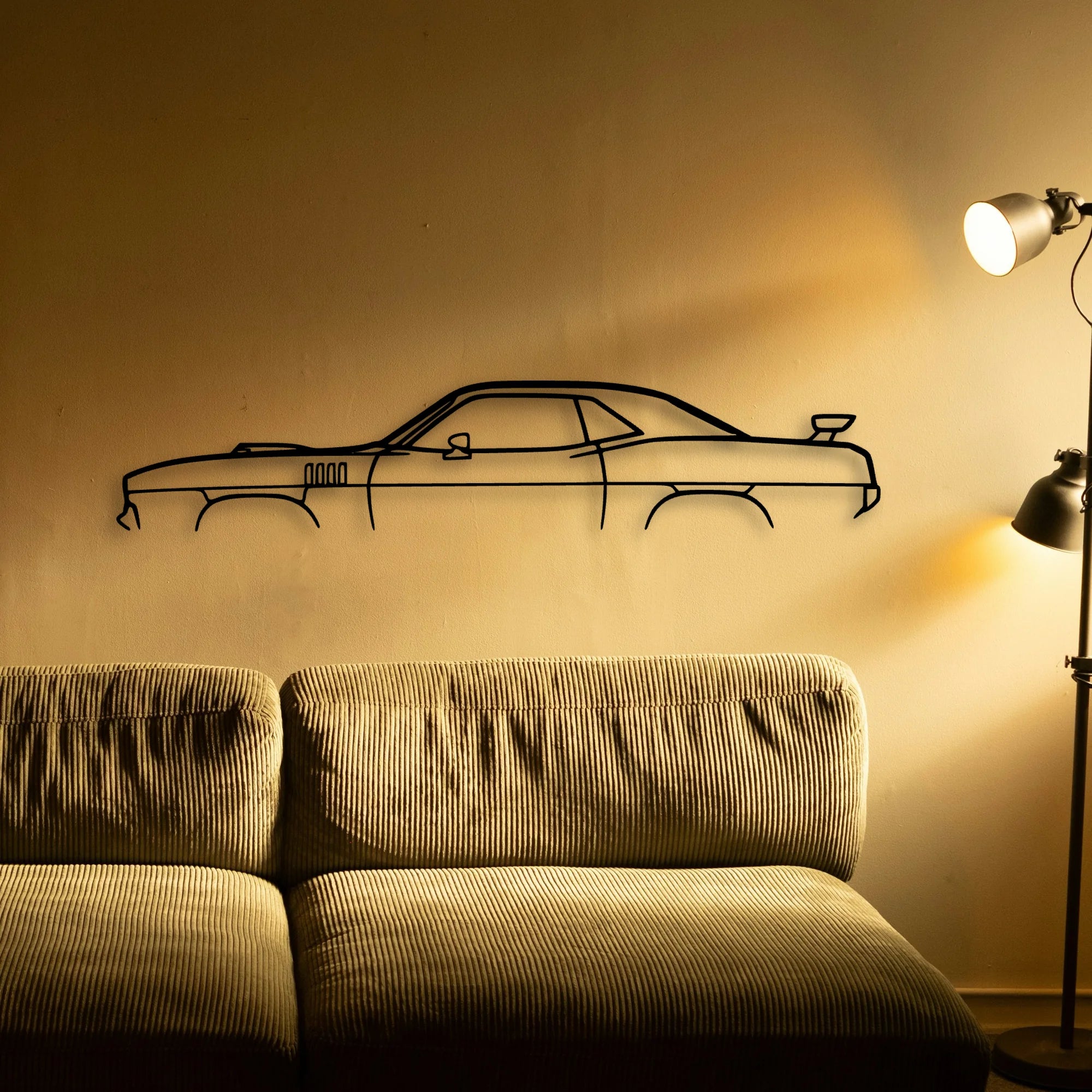 Cuda 1971 Classic Silhouette Metal Wall Art - Automotive Garage Decor