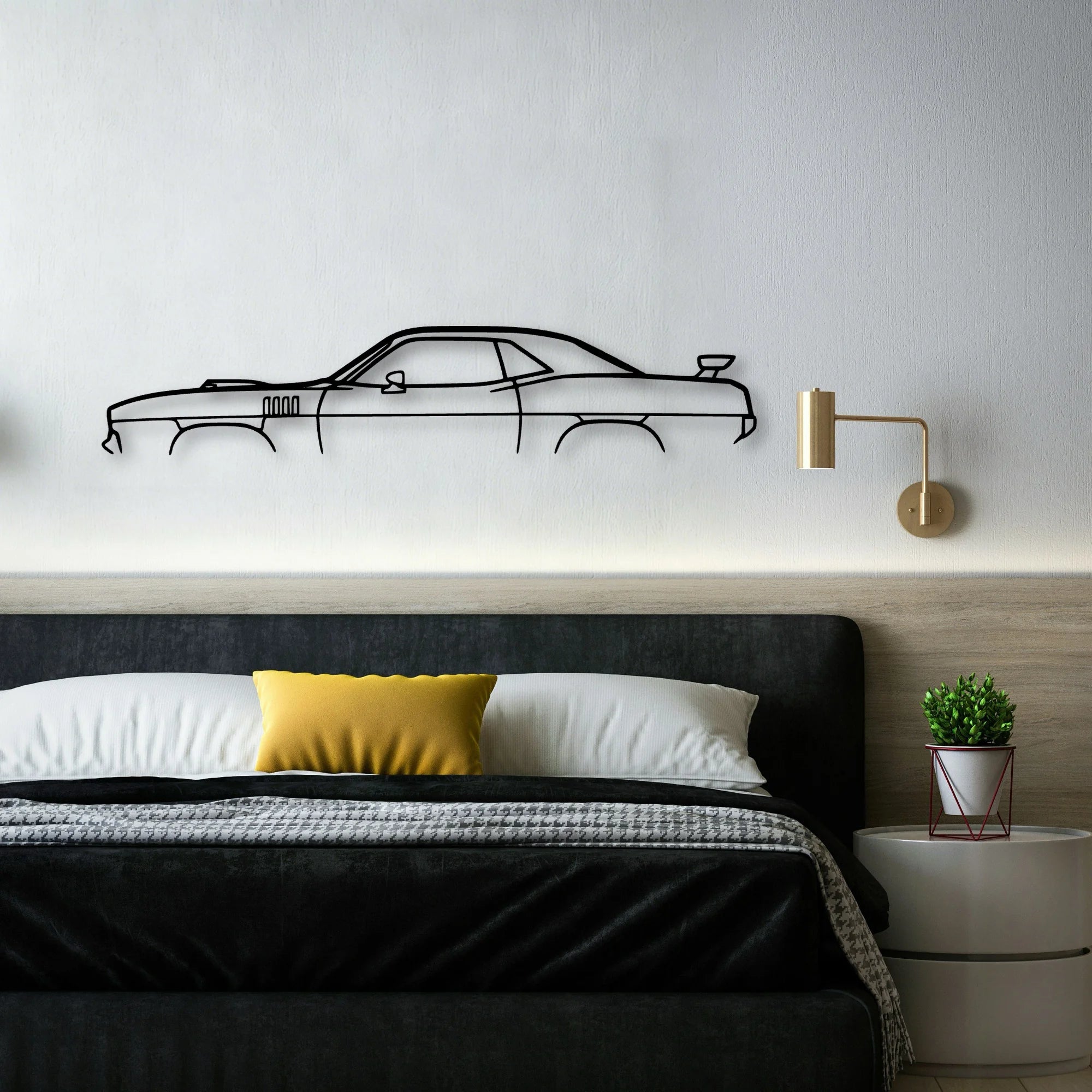 Cuda 1971 Classic Silhouette Metal Wall Art - Automotive Garage Decor