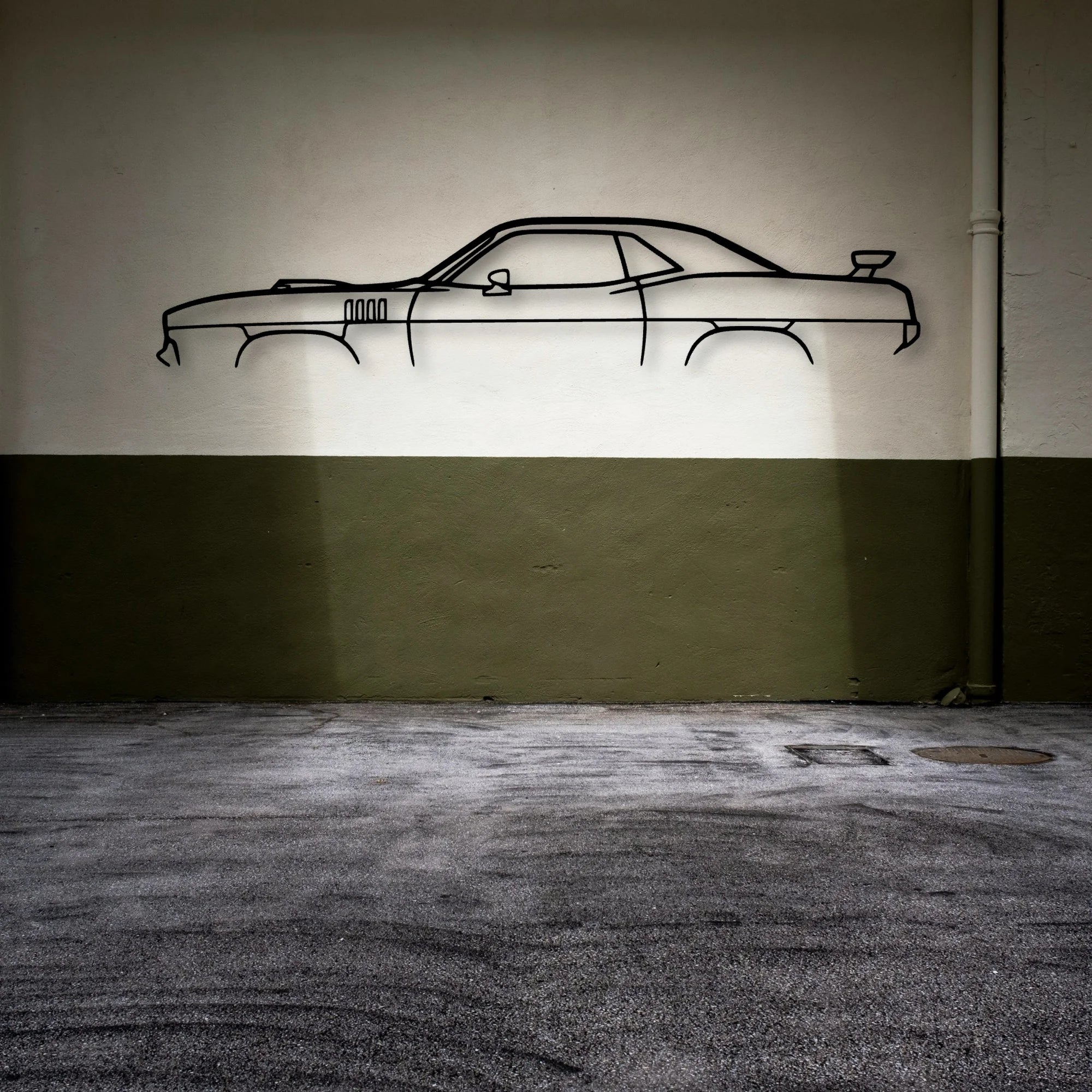 Cuda 1971 Classic Silhouette Metal Wall Art - Automotive Garage Decor