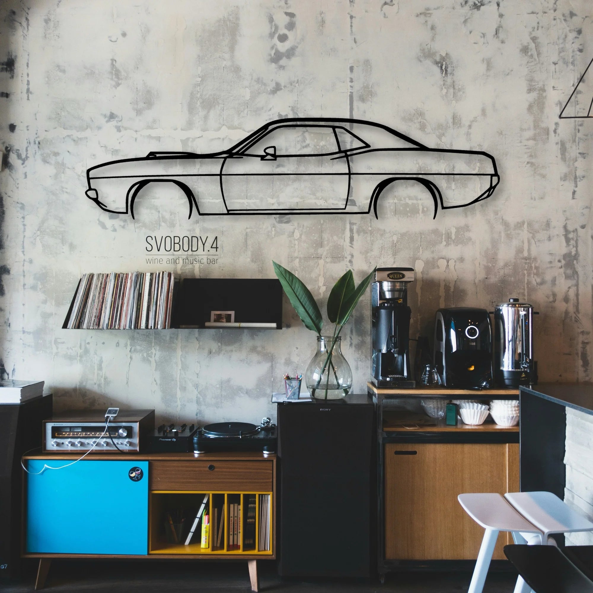 Cuda 1973 Classic Silhouette Metal Wall Art - Automotive Garage Decor
