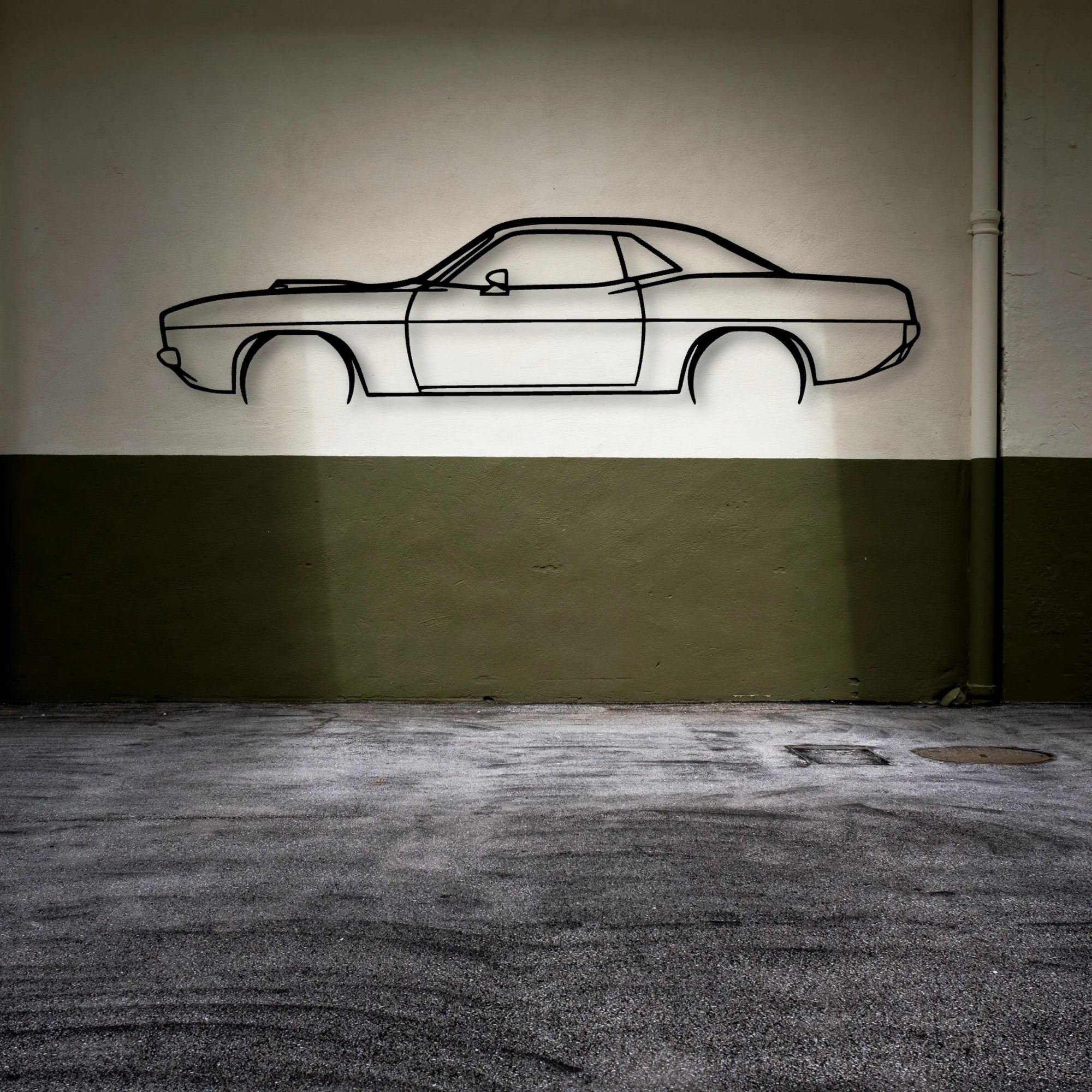 Cuda 1973 Classic Silhouette Metal Wall Art - Automotive Garage Decor