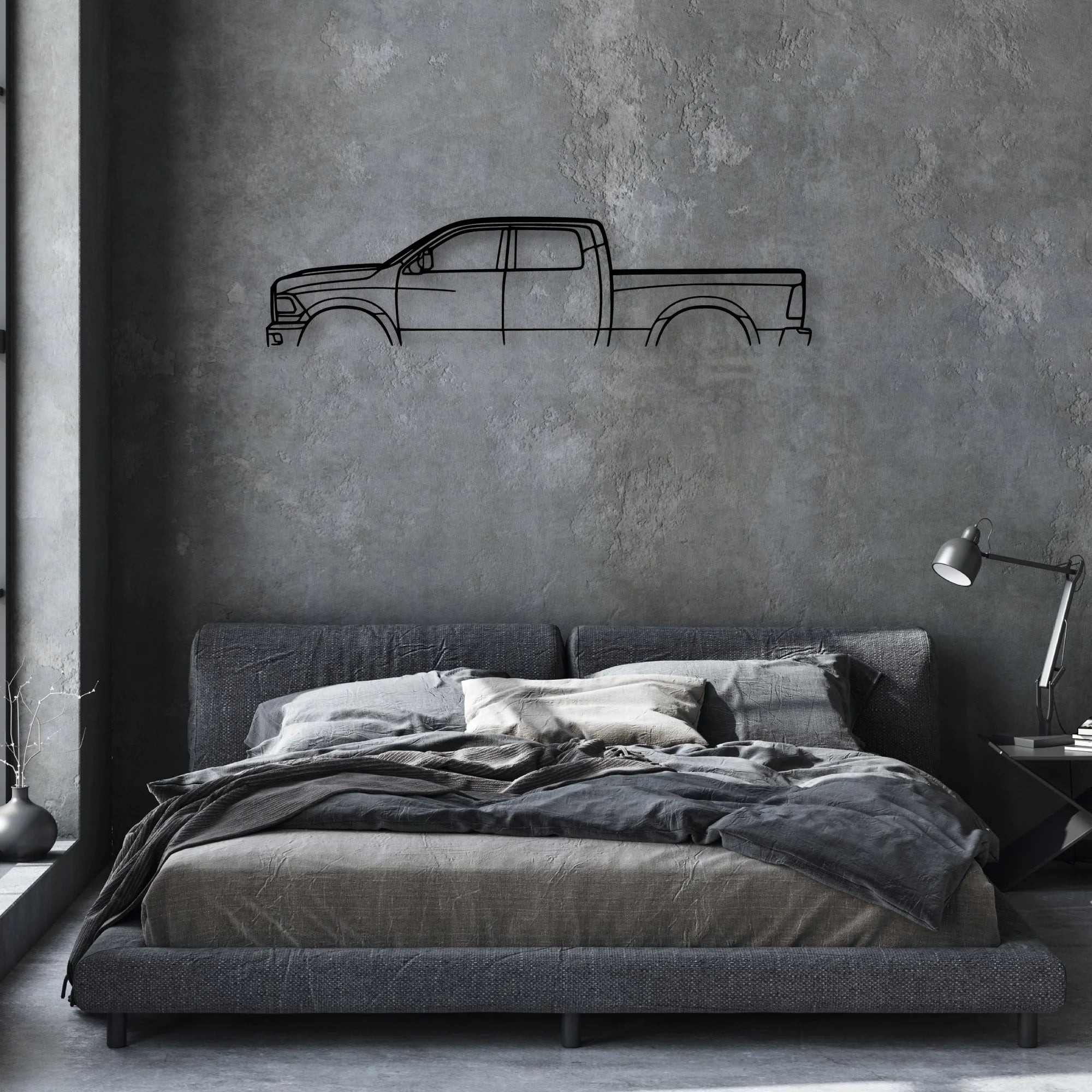 Cummins 3500 Classic Silhouette Metal Wall Art - Automotive Garage Decor