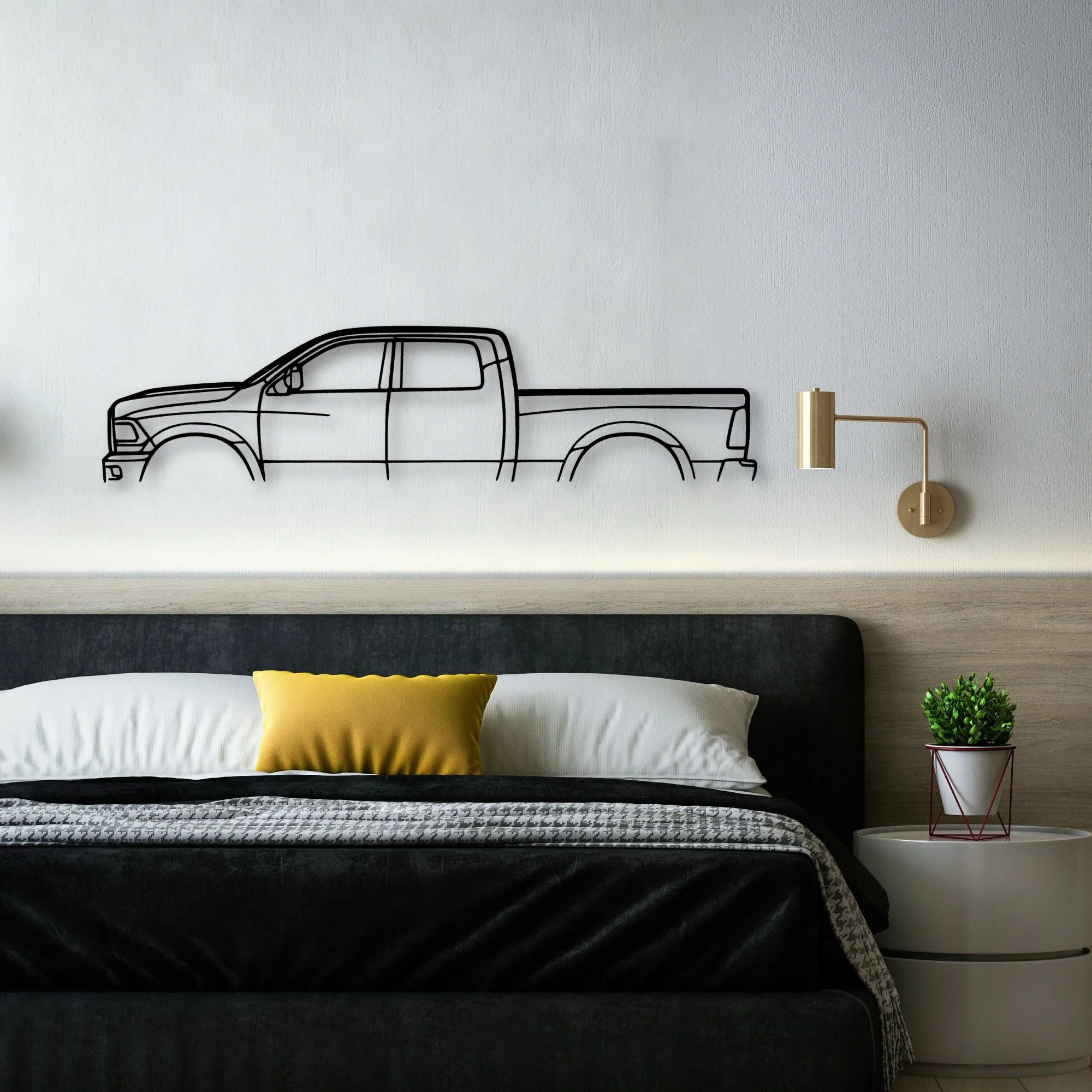 Cummins 3500 Classic Silhouette Metal Wall Art - Automotive Garage Decor