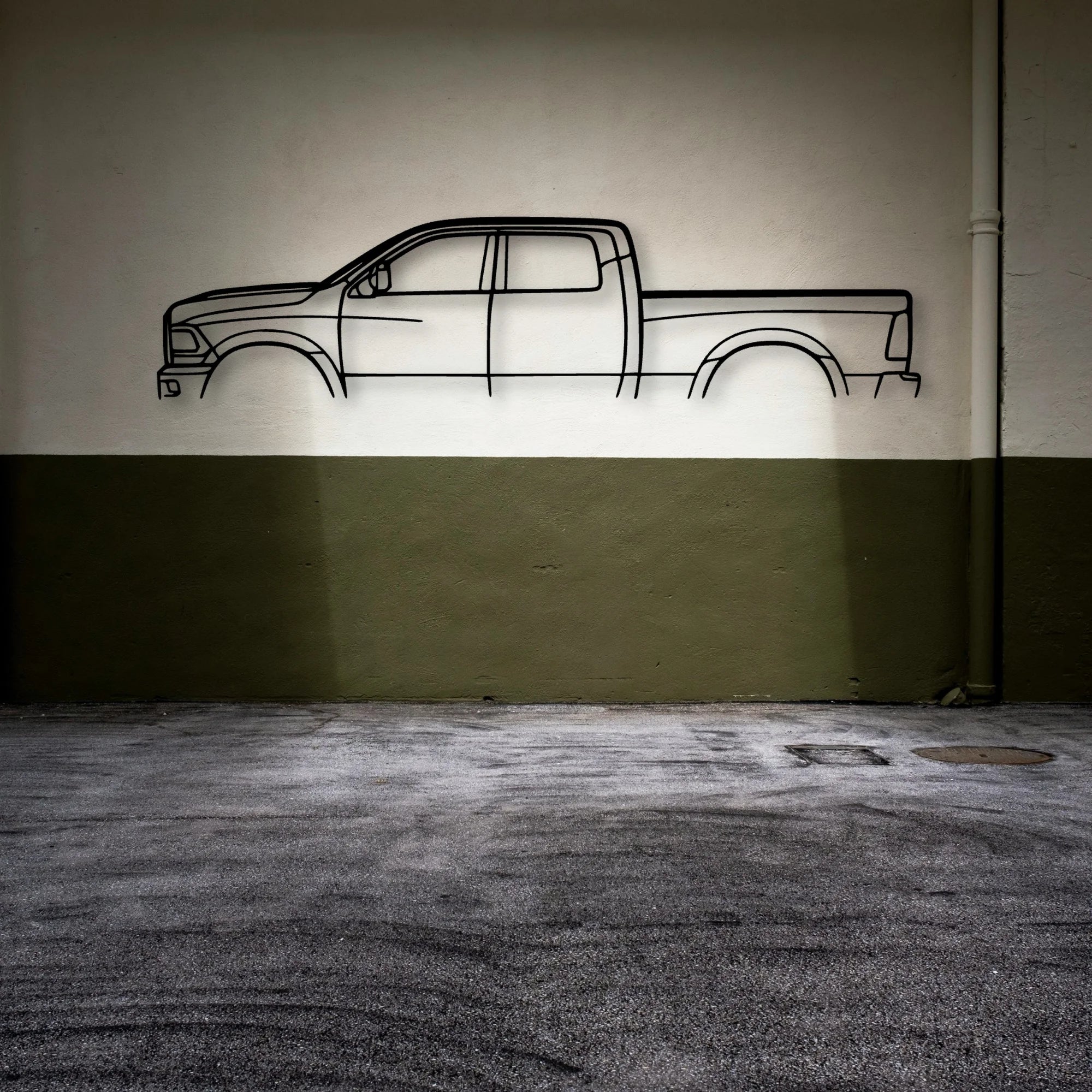 Cummins 3500 Classic Silhouette Metal Wall Art - Automotive Garage Decor