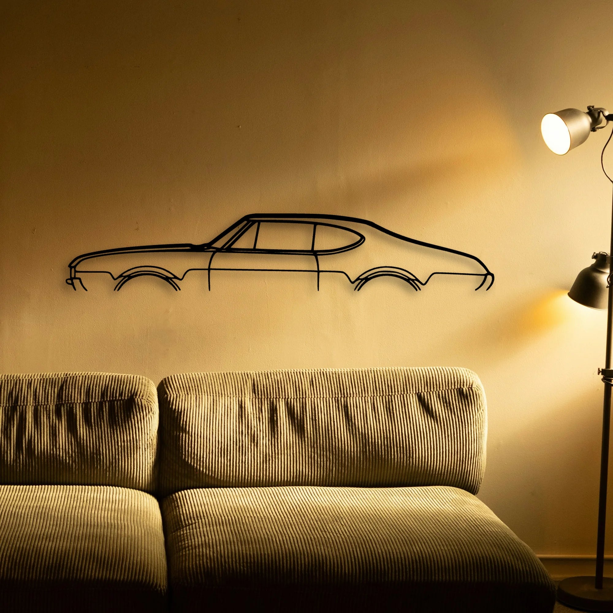 Cutlass 1968 Classic Silhouette Metal Wall Art - Automotive Garage Decor