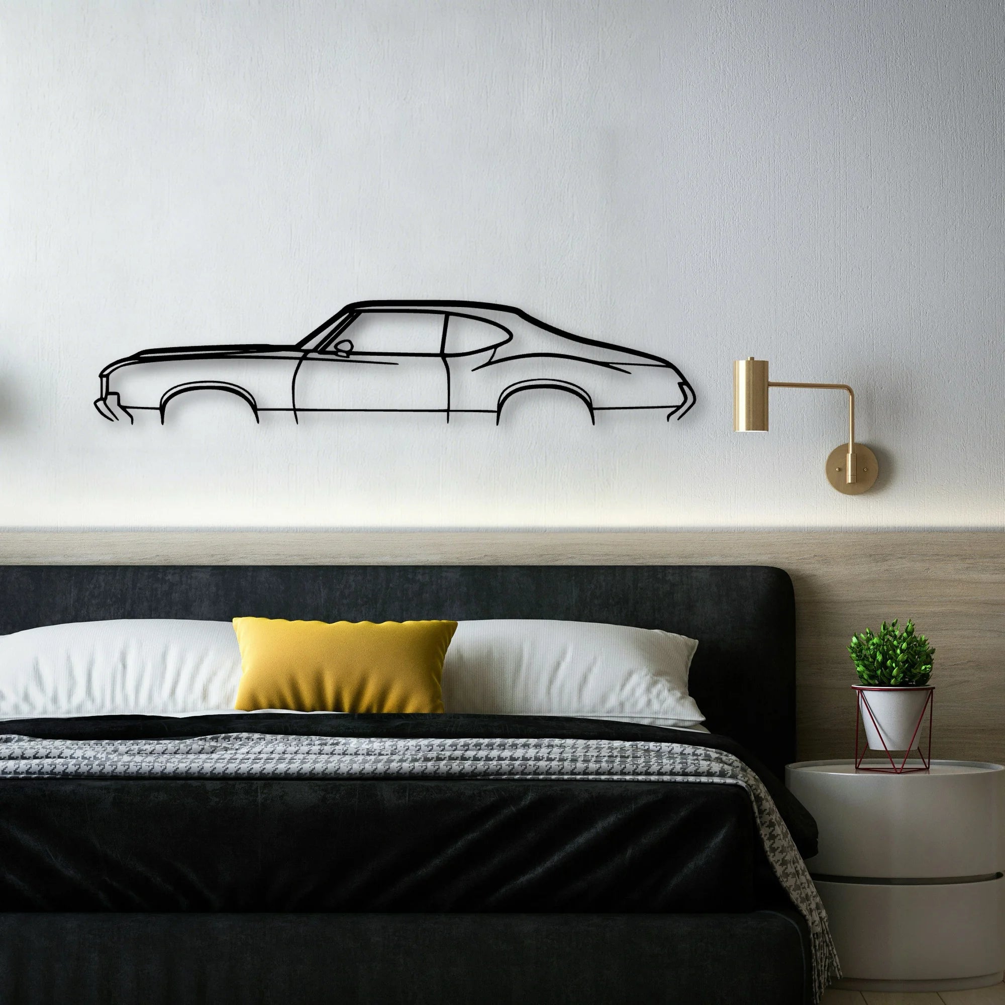 Cutlass 1970 Classic Silhouette Metal Wall Art - Automotive Garage Decor