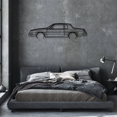 Cutlass 442 1986 Classic Silhouette Metal Wall Art - Automotive Garage Decor