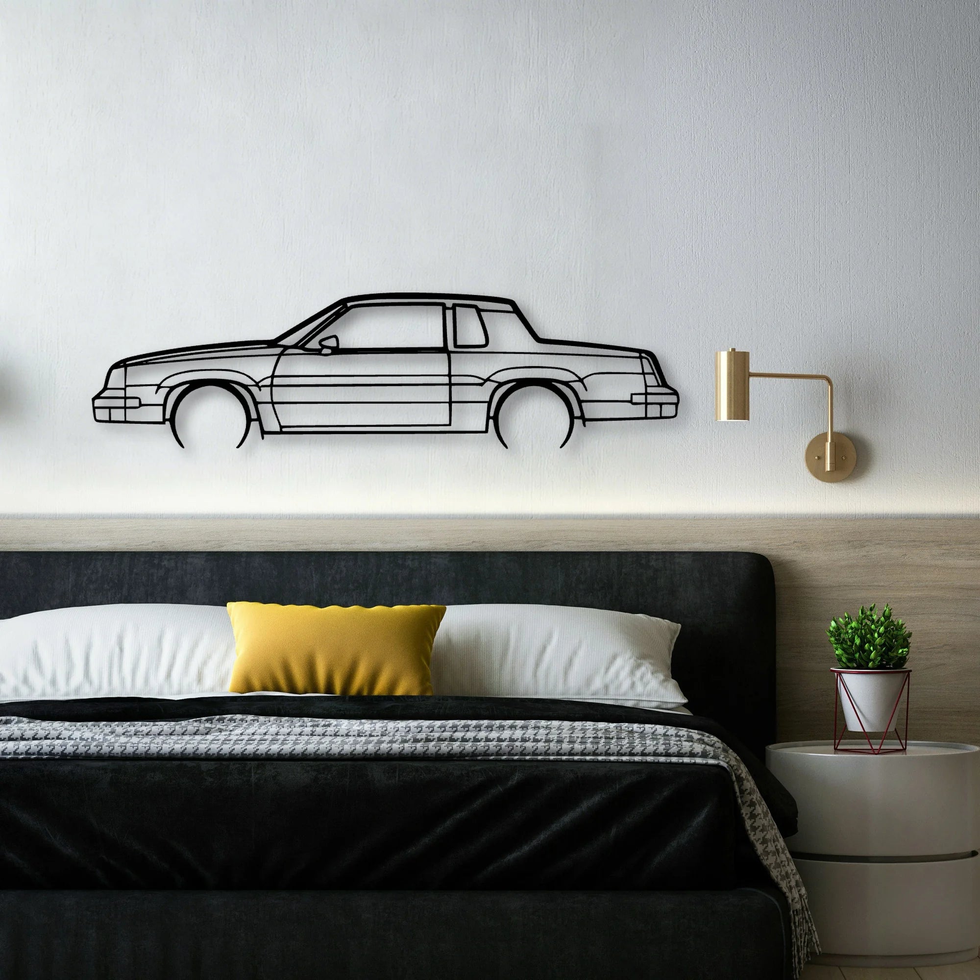Cutlass 442 1986 Classic Silhouette Metal Wall Art - Automotive Garage Decor
