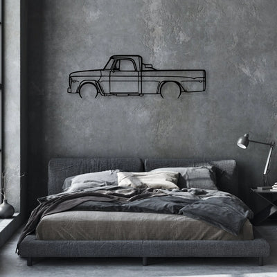 D100 1968 Classic Silhouette Metal Wall Art - Automotive Garage Decor