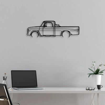 D100 1968 Classic Silhouette Metal Wall Art - Automotive Garage Decor