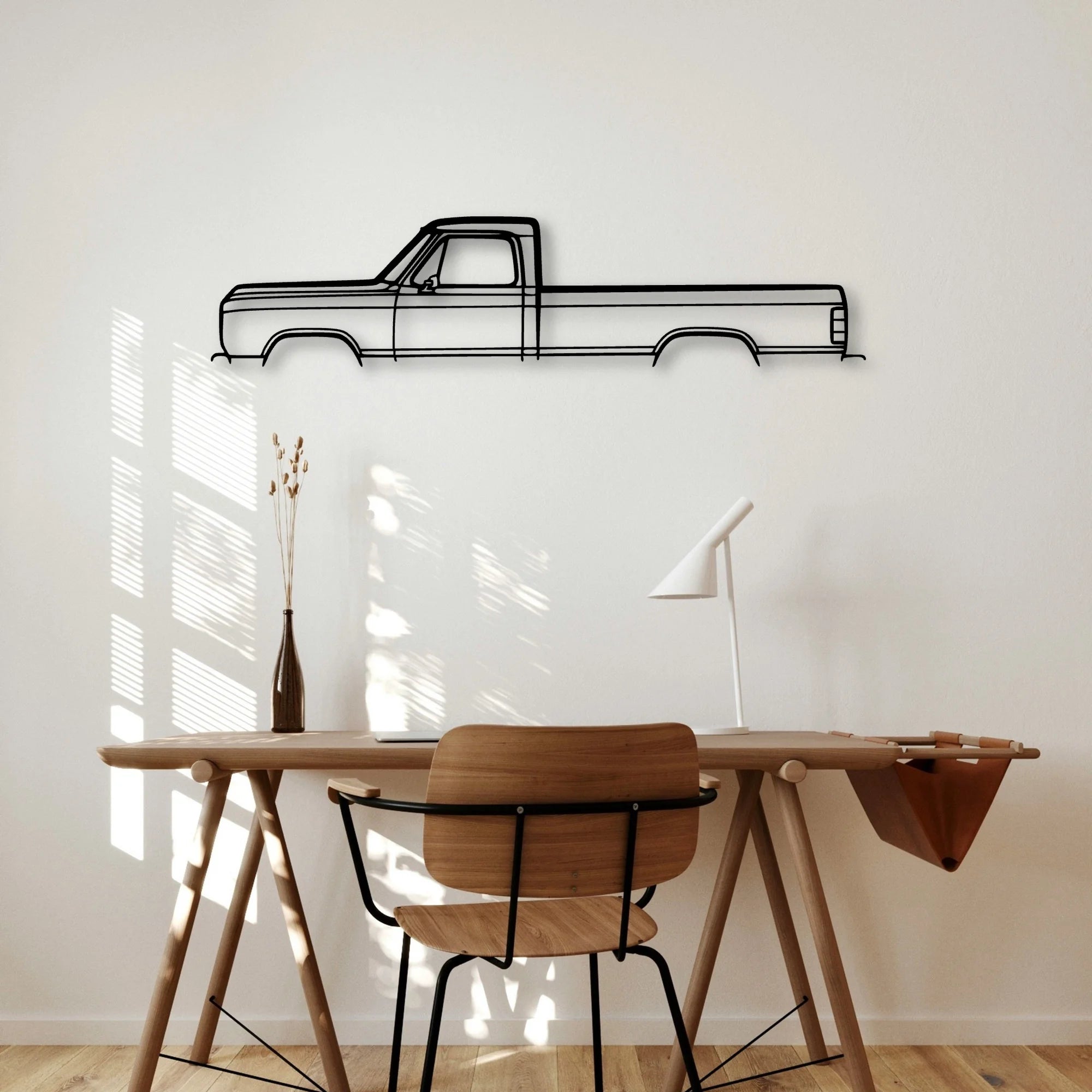D100 1988 Classic Silhouette Metal Wall Art - Automotive Garage Decor