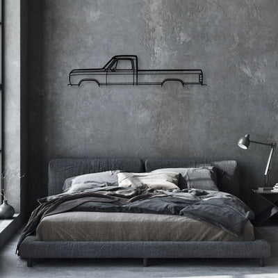 D100 1988 Classic Silhouette Metal Wall Art - Automotive Garage Decor