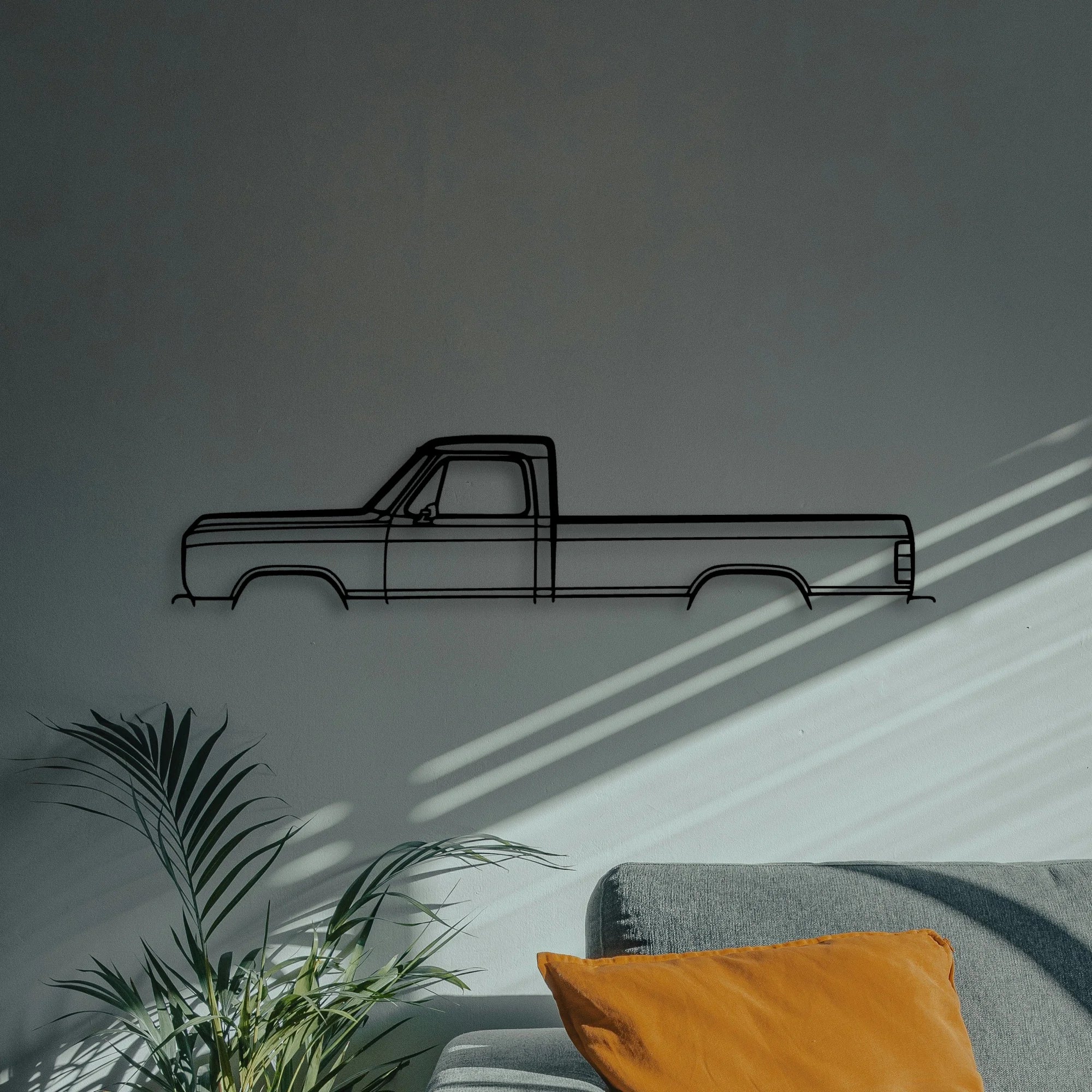 D100 1988 Classic Silhouette Metal Wall Art - Automotive Garage Decor