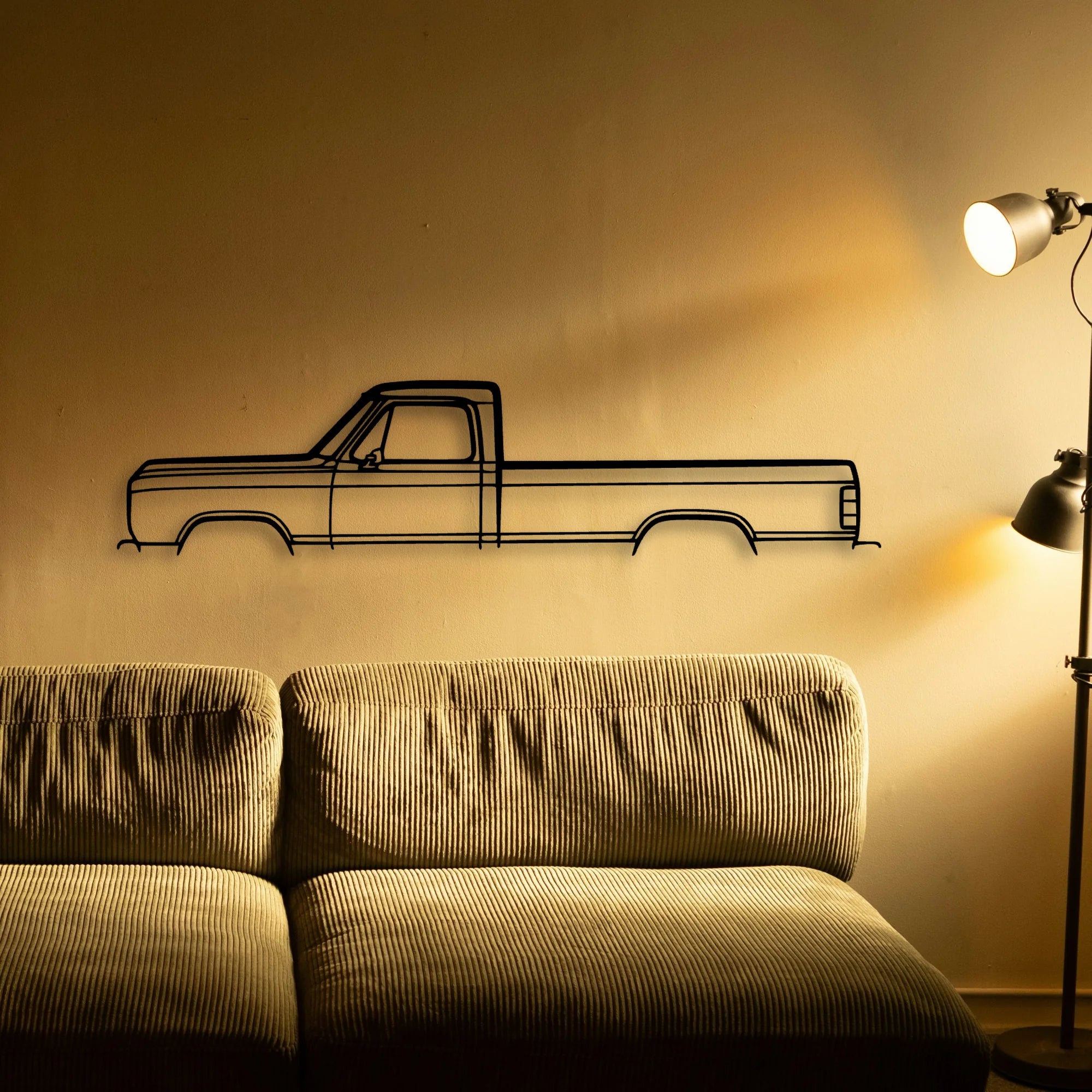 D100 1988 Classic Silhouette Metal Wall Art - Automotive Garage Decor
