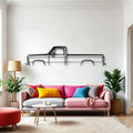 D250 1991 Classic Silhouette Metal Wall Art - Automotive Garage Decor
