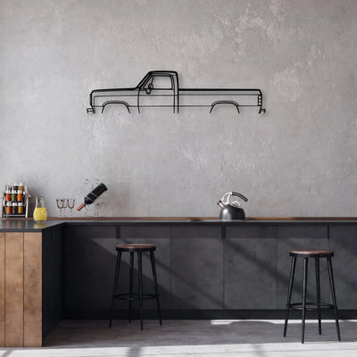 D250 1991 Classic Silhouette Metal Wall Art - Automotive Garage Decor