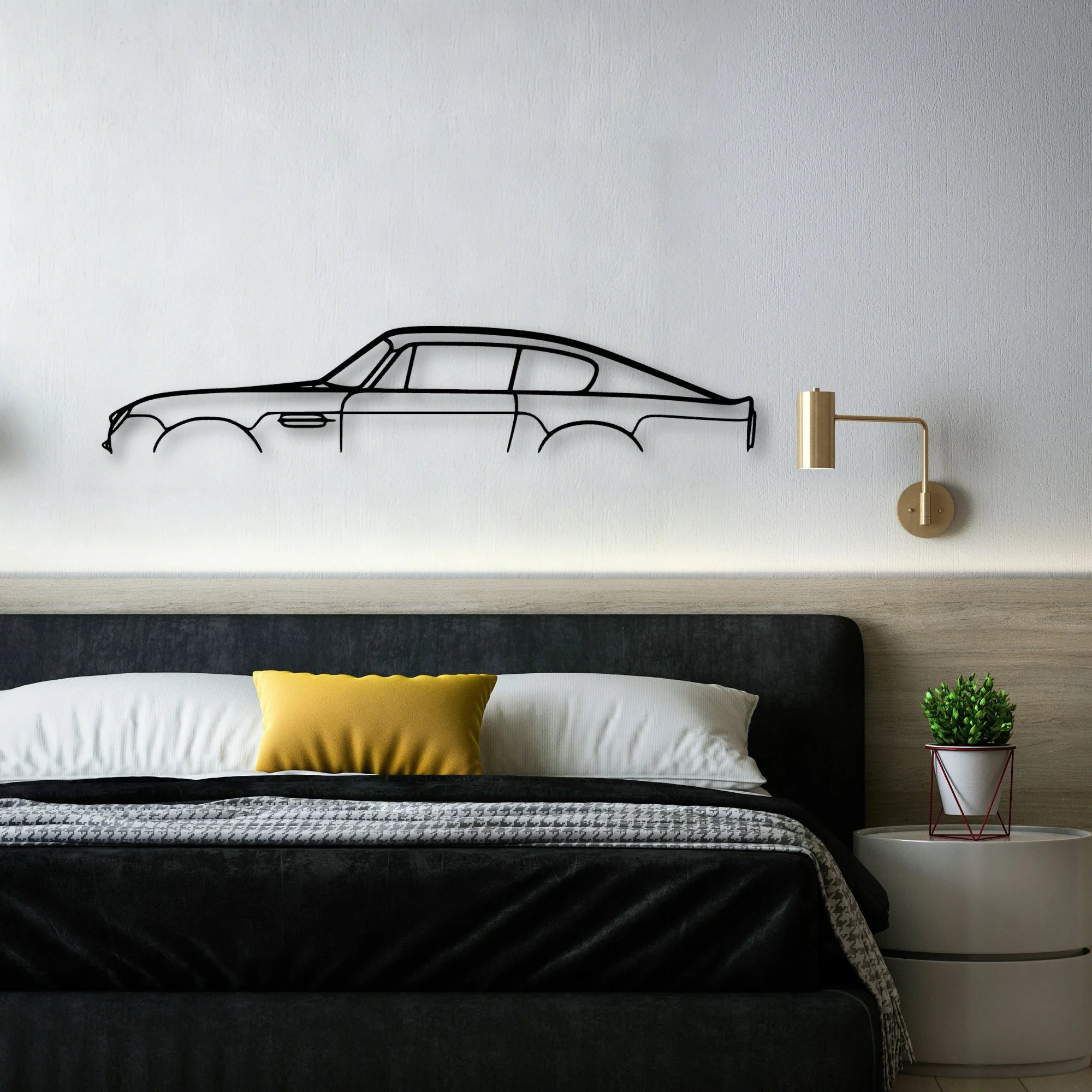 DB6 Classic Silhouette Metal Wall Art - Automotive Garage Decor