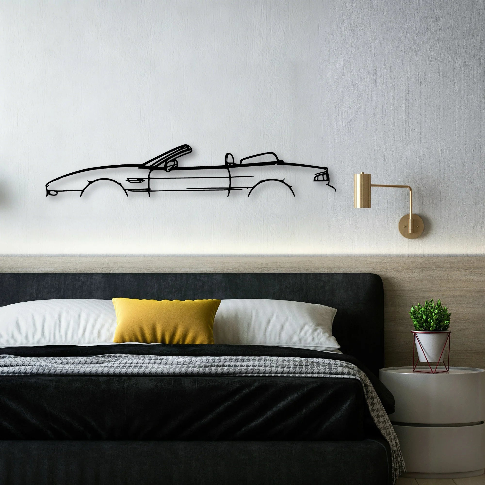 DB7 Volante 1999 Classic Silhouette Metal Wall Art - Automotive Garage Decor
