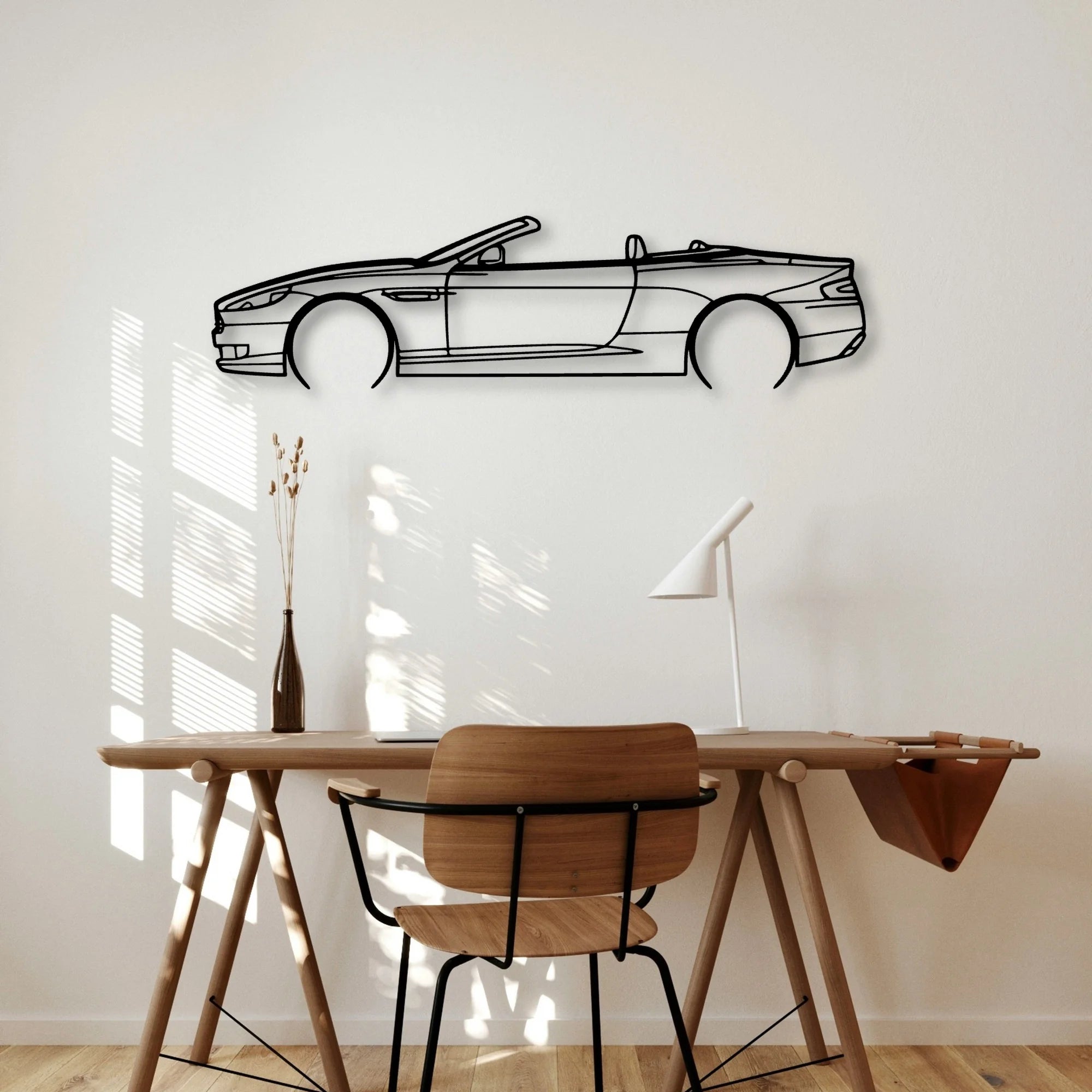 DB9 Convertible 2008 Classic Silhouette Metal Wall Art - Automotive Garage Decor