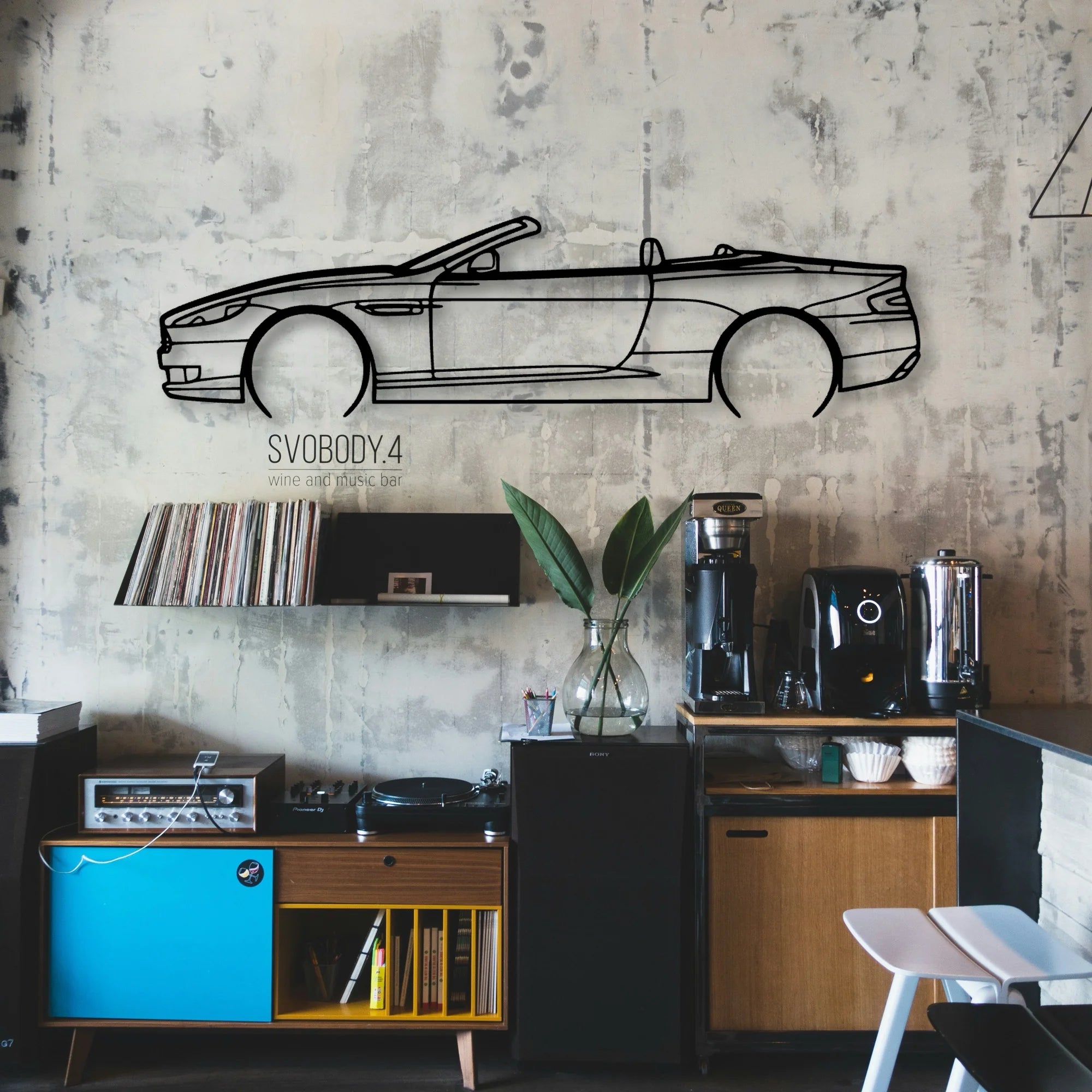 DB9 Convertible 2008 Classic Silhouette Metal Wall Art - Automotive Garage Decor