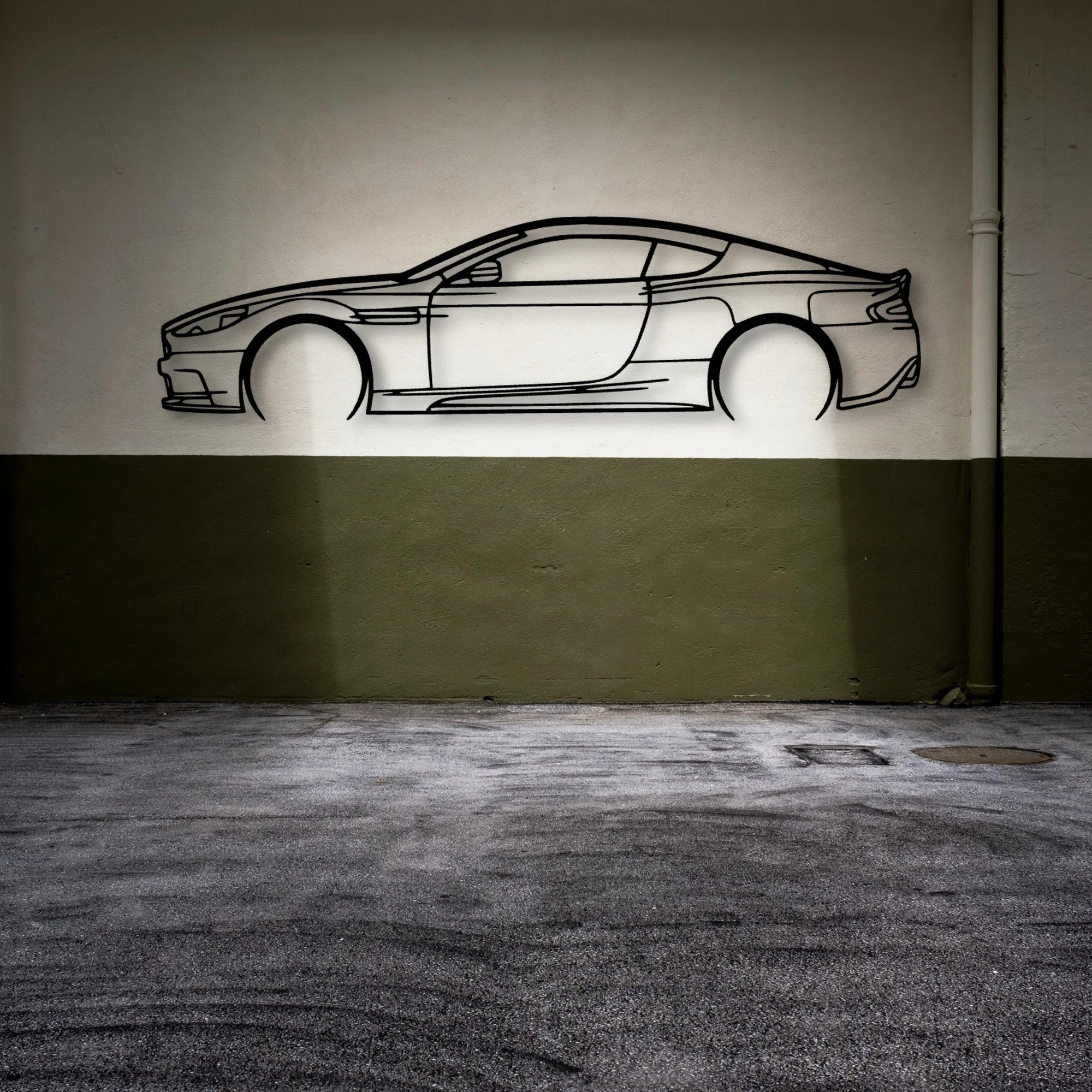 DBS 2012 Classic Silhouette Metal Wall Art - Automotive Garage Decor