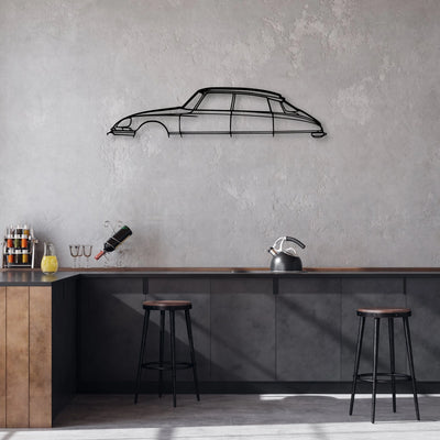 DS 1969 Classic Silhouette Metal Wall Art - Automotive Garage Decor