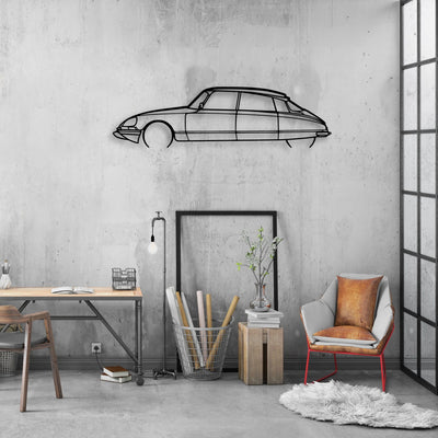 DS 23 1974 Classic Silhouette Metal Wall Art - Automotive Garage Decor