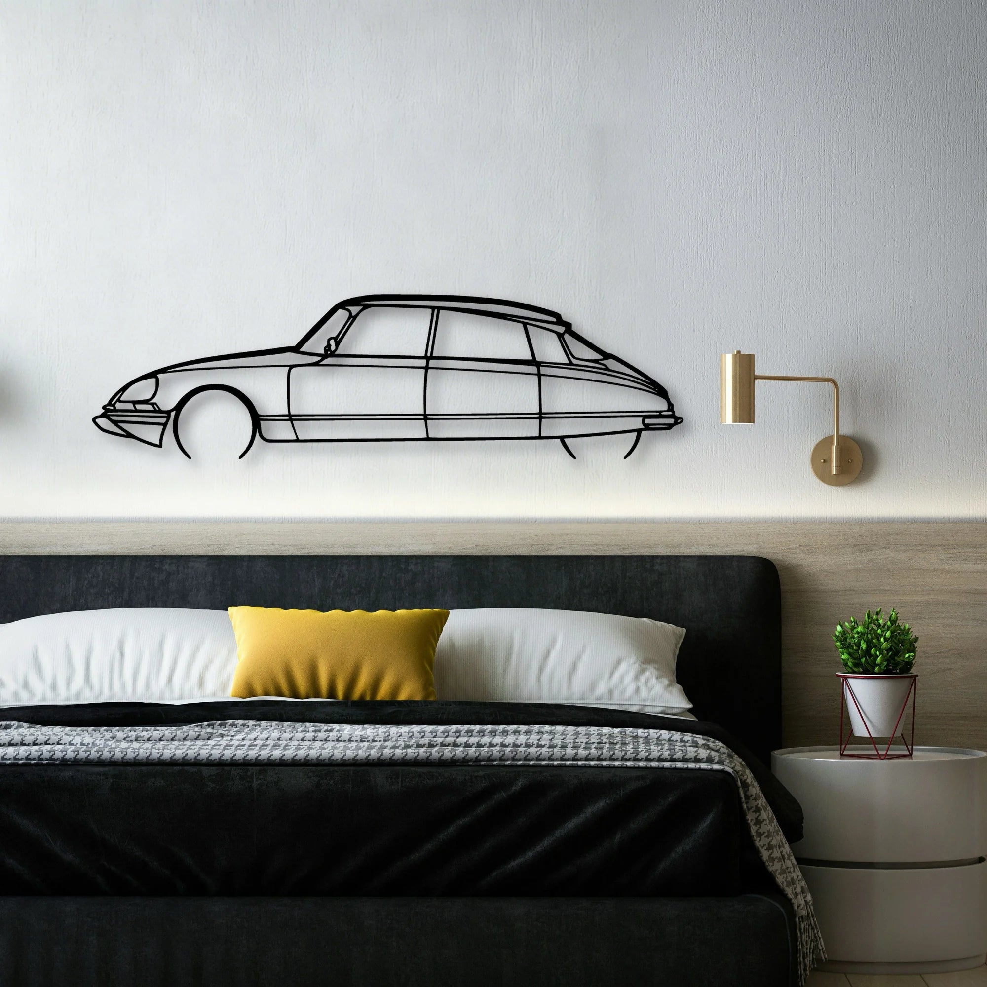 DS 23 1974 Classic Silhouette Metal Wall Art - Automotive Garage Decor