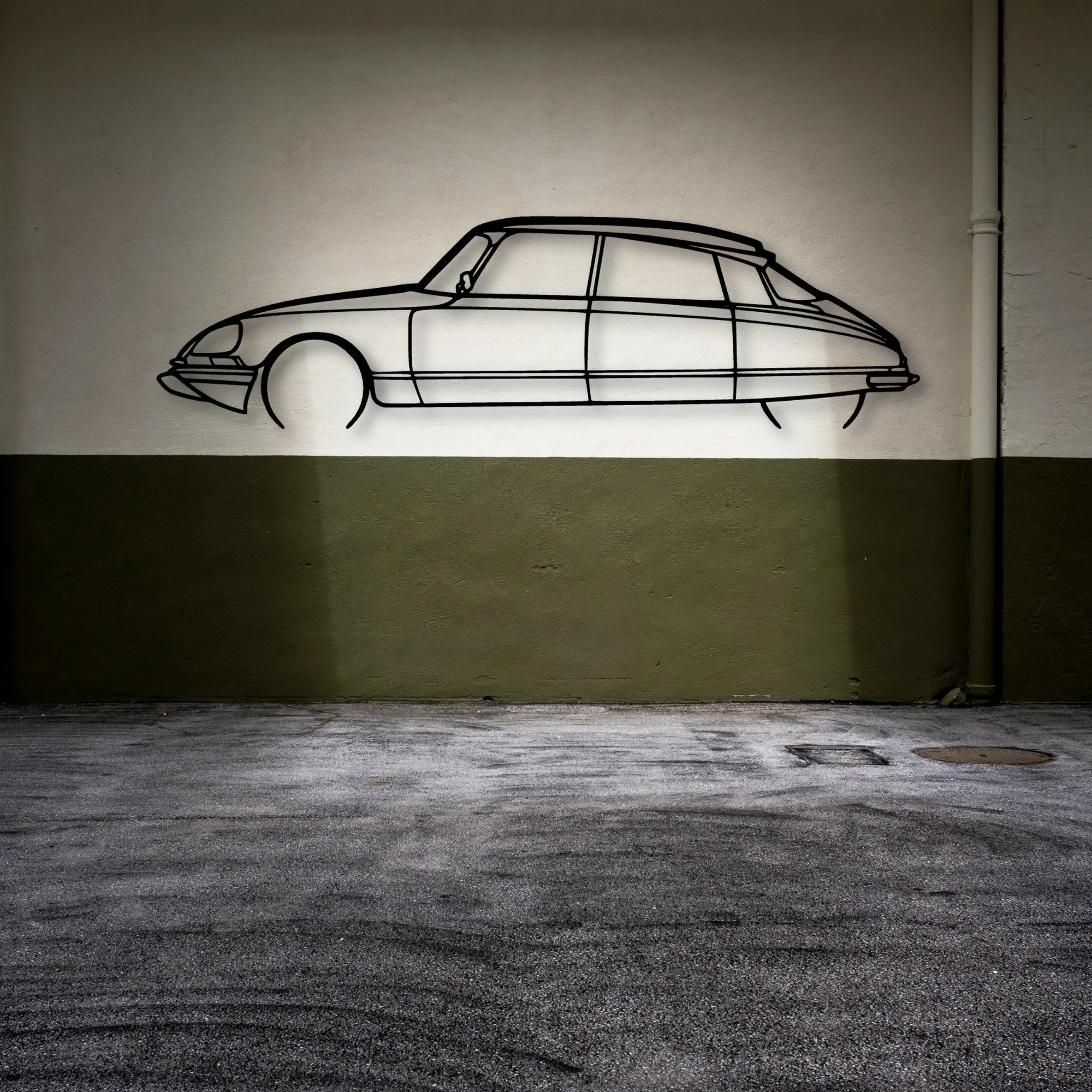 DS 23 1974 Classic Silhouette Metal Wall Art - Automotive Garage Decor