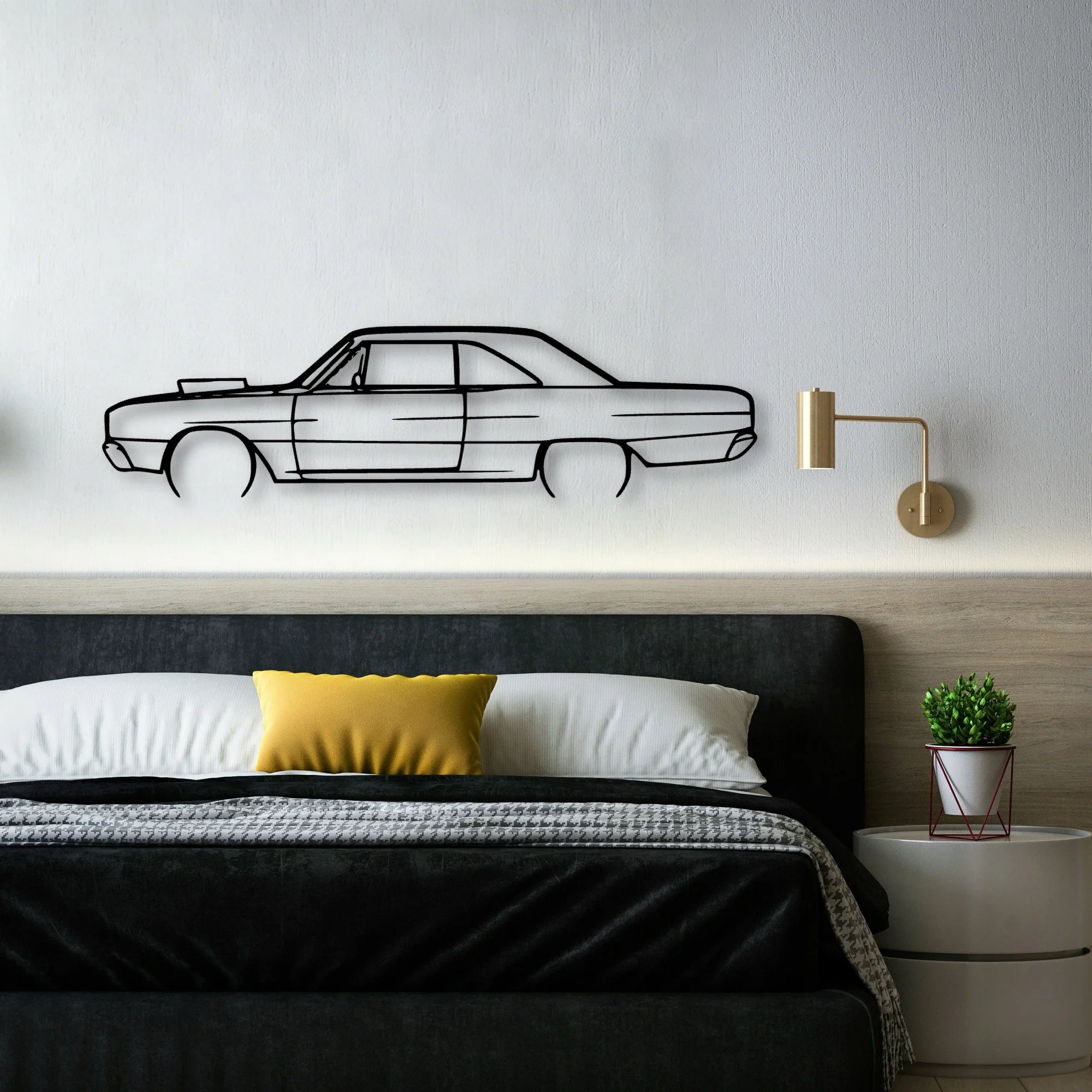 Dart 1967 Classic Silhouette Metal Wall Art - Automotive Garage Decor