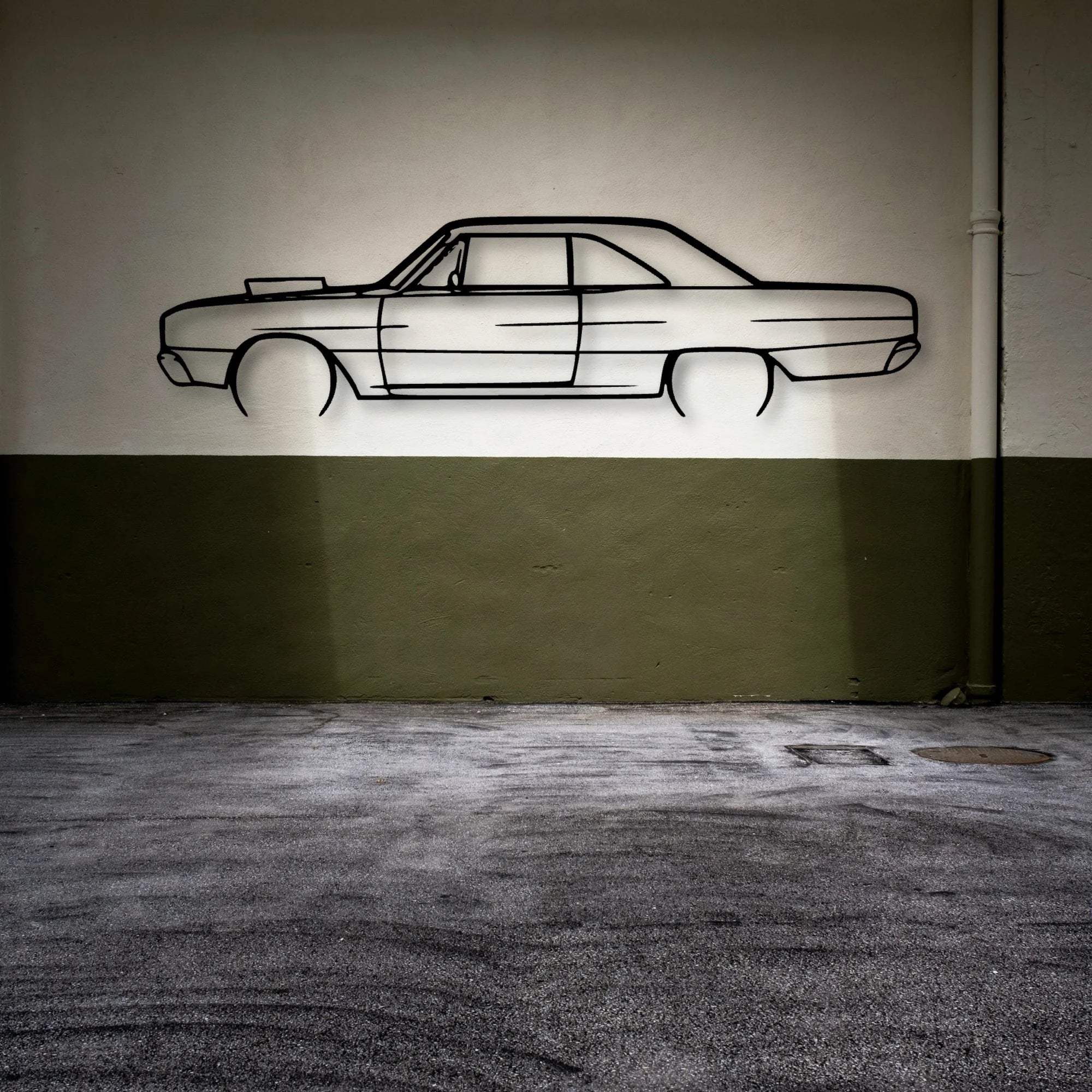 Dart 1967 Classic Silhouette Metal Wall Art - Automotive Garage Decor