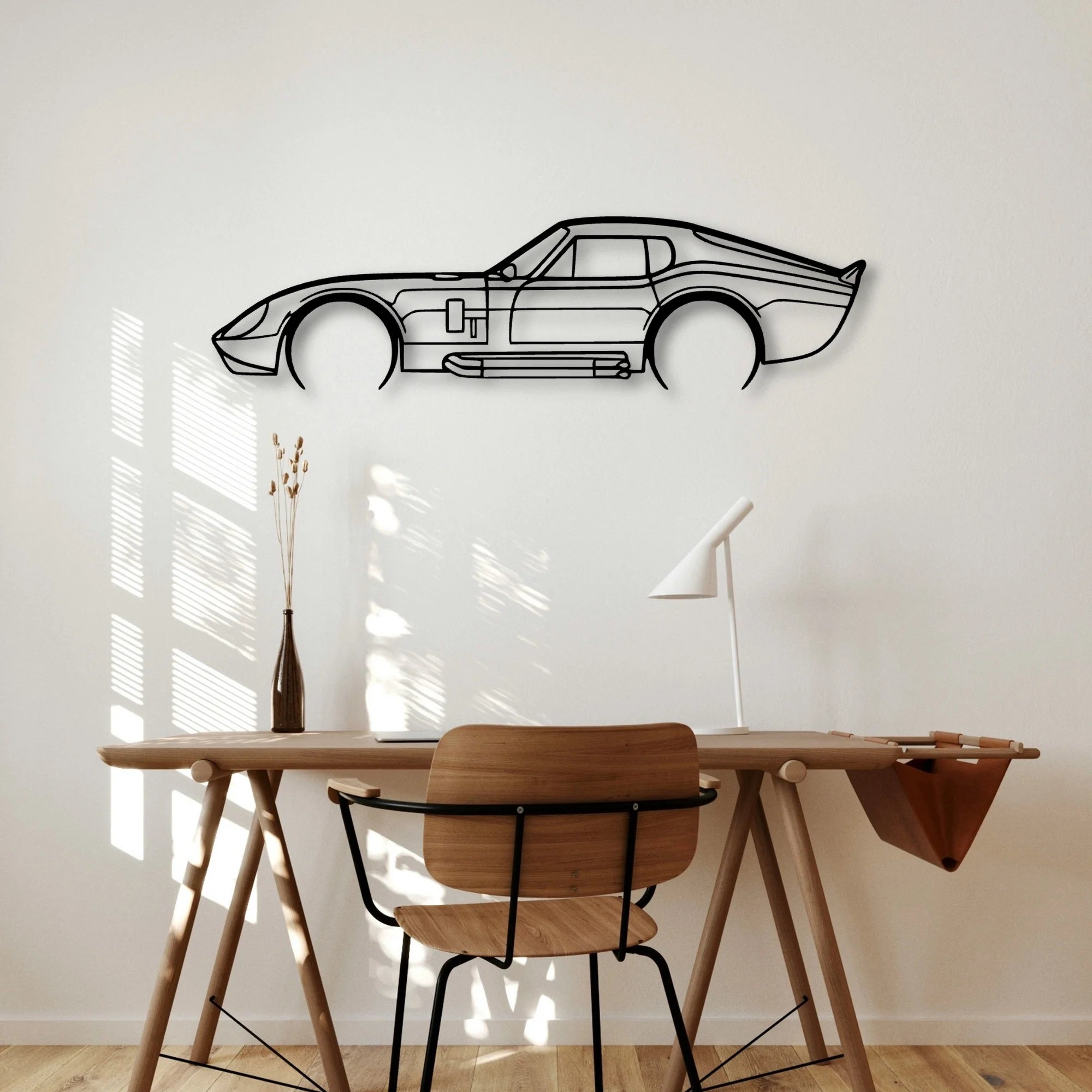 Daytona 1965 Classic Silhouette Metal Wall Art - Automotive Garage Decor