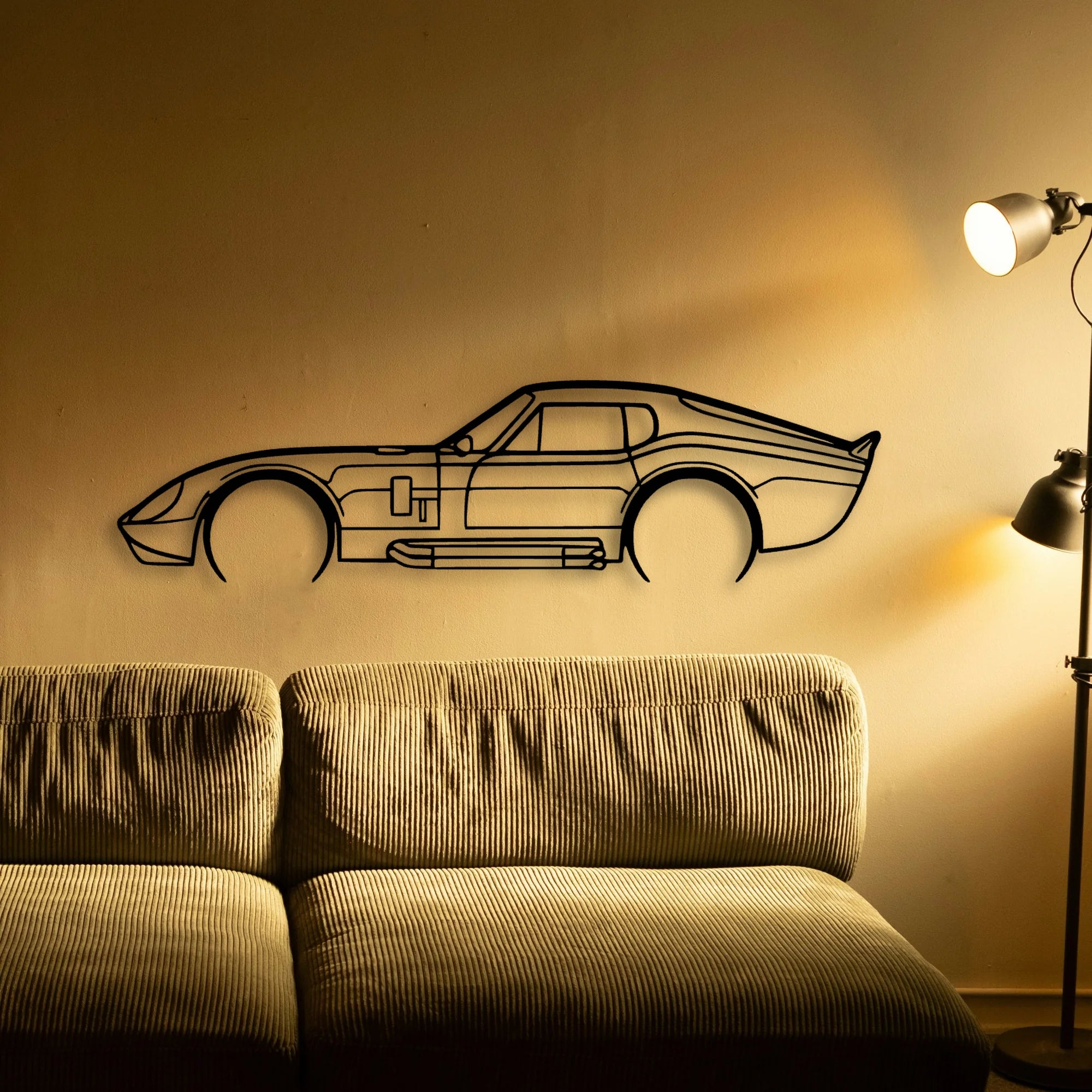 Daytona 1965 Classic Silhouette Metal Wall Art - Automotive Garage Decor
