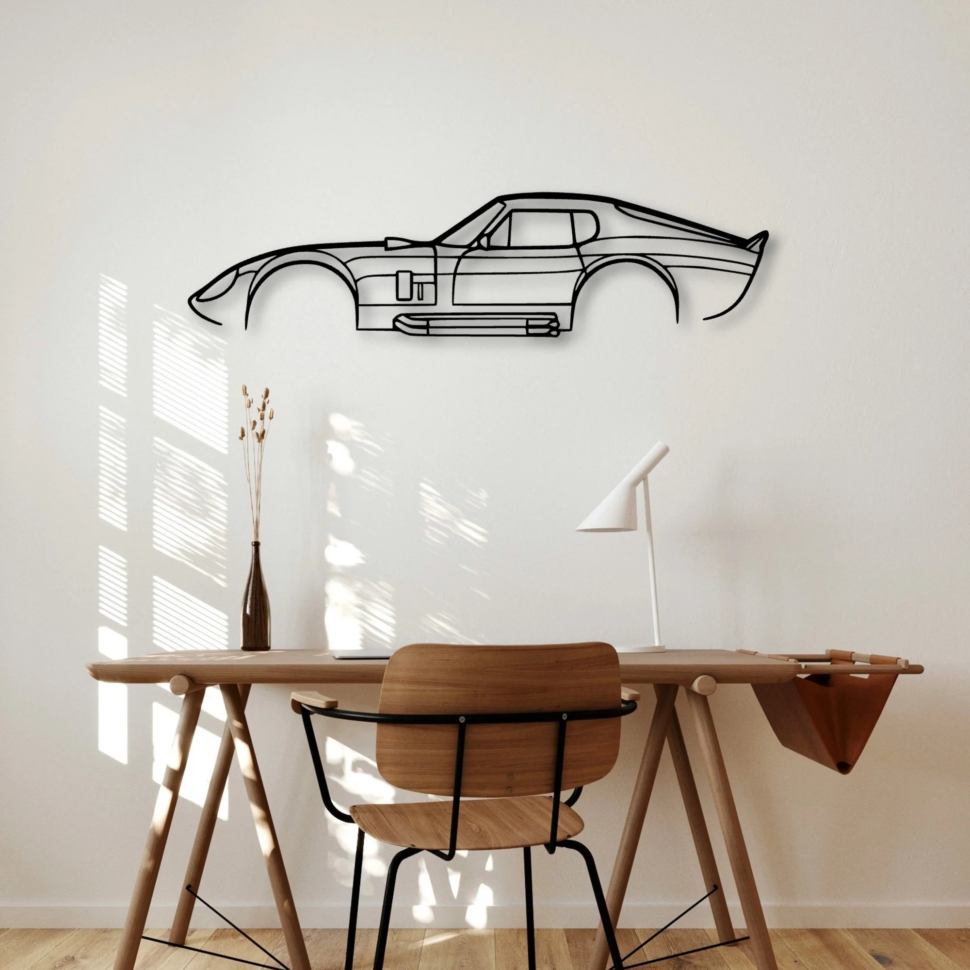 Daytona 1965 2 Classic Silhouette Metal Wall Art - Automotive Garage Decor