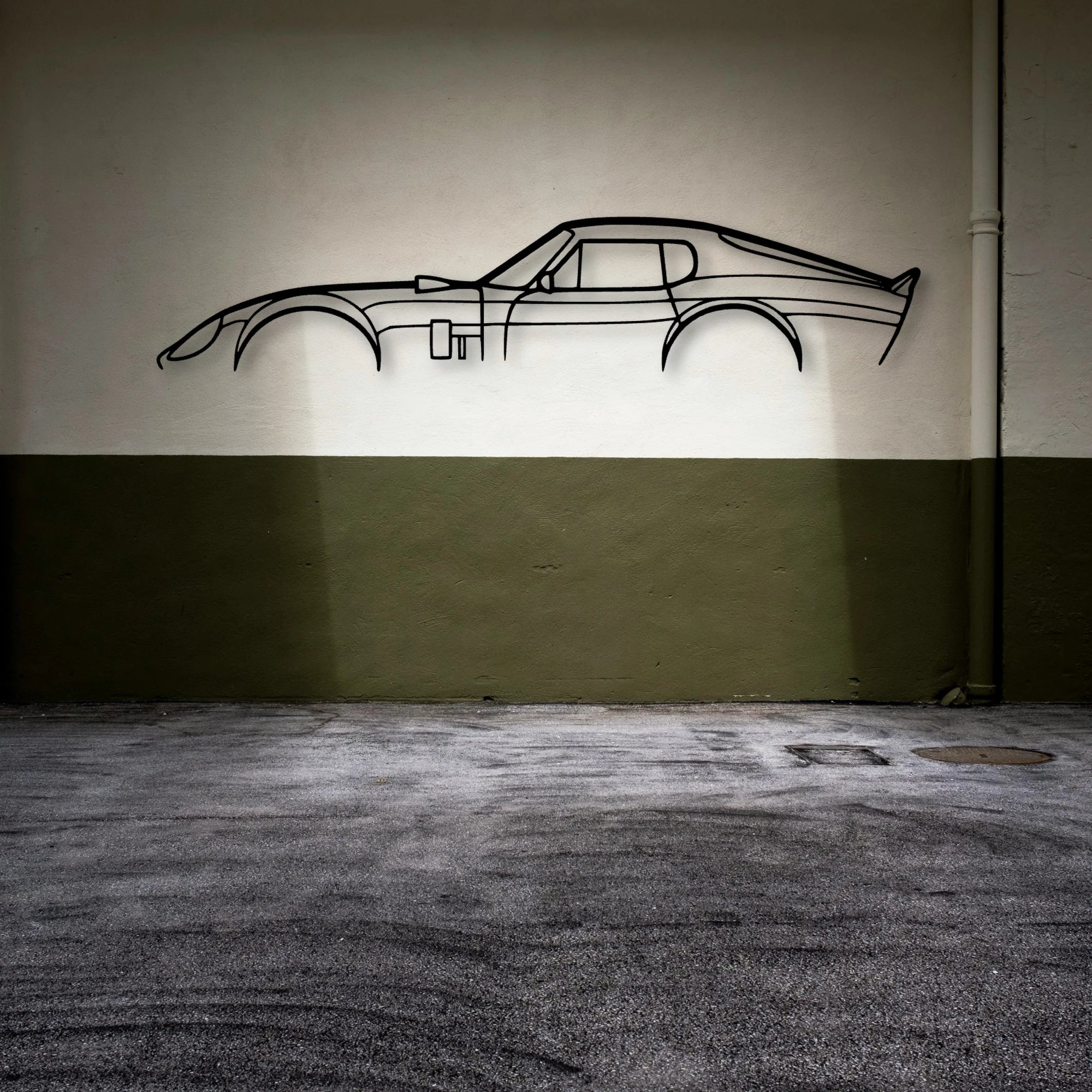Daytona Coupe 1965 Classic Silhouette Metal Wall Art - Automotive Garage Decor