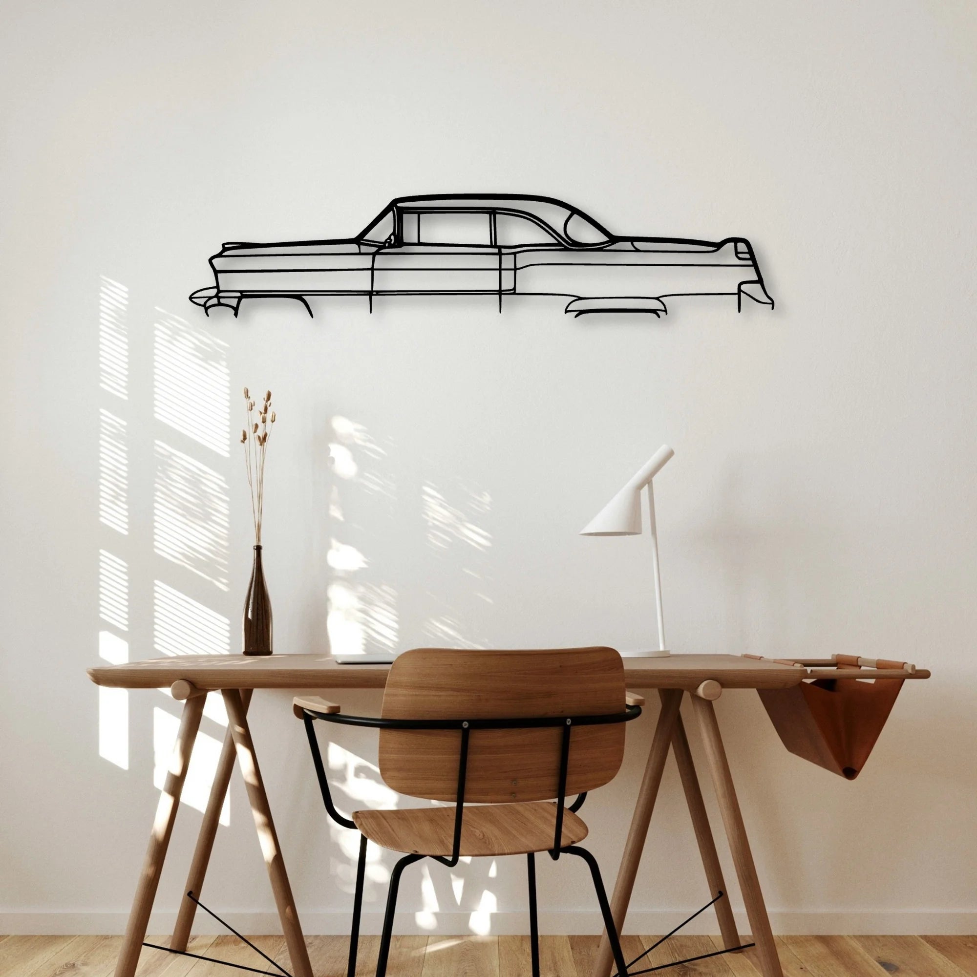 DE1955 Classic Silhouette Metal Wall Art - Automotive Garage Decor