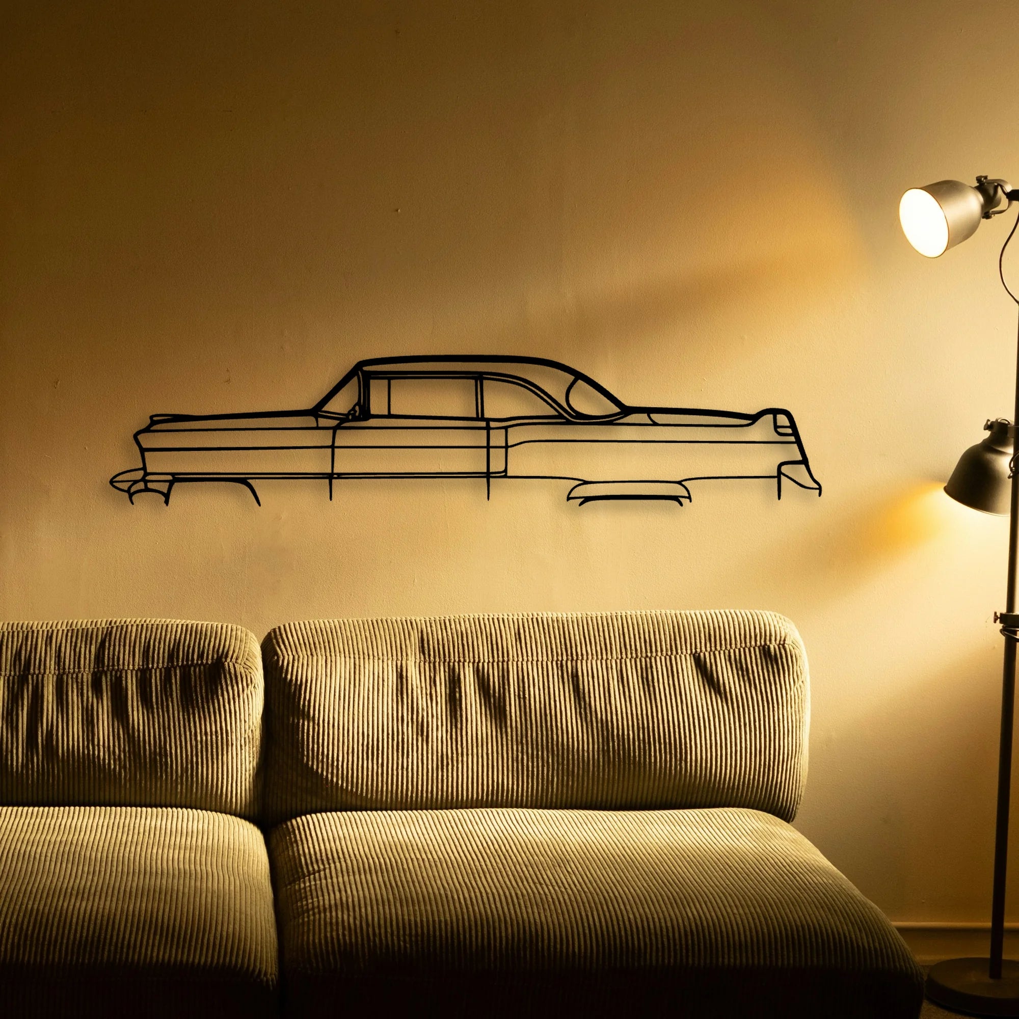 DE1955 Classic Silhouette Metal Wall Art - Automotive Garage Decor