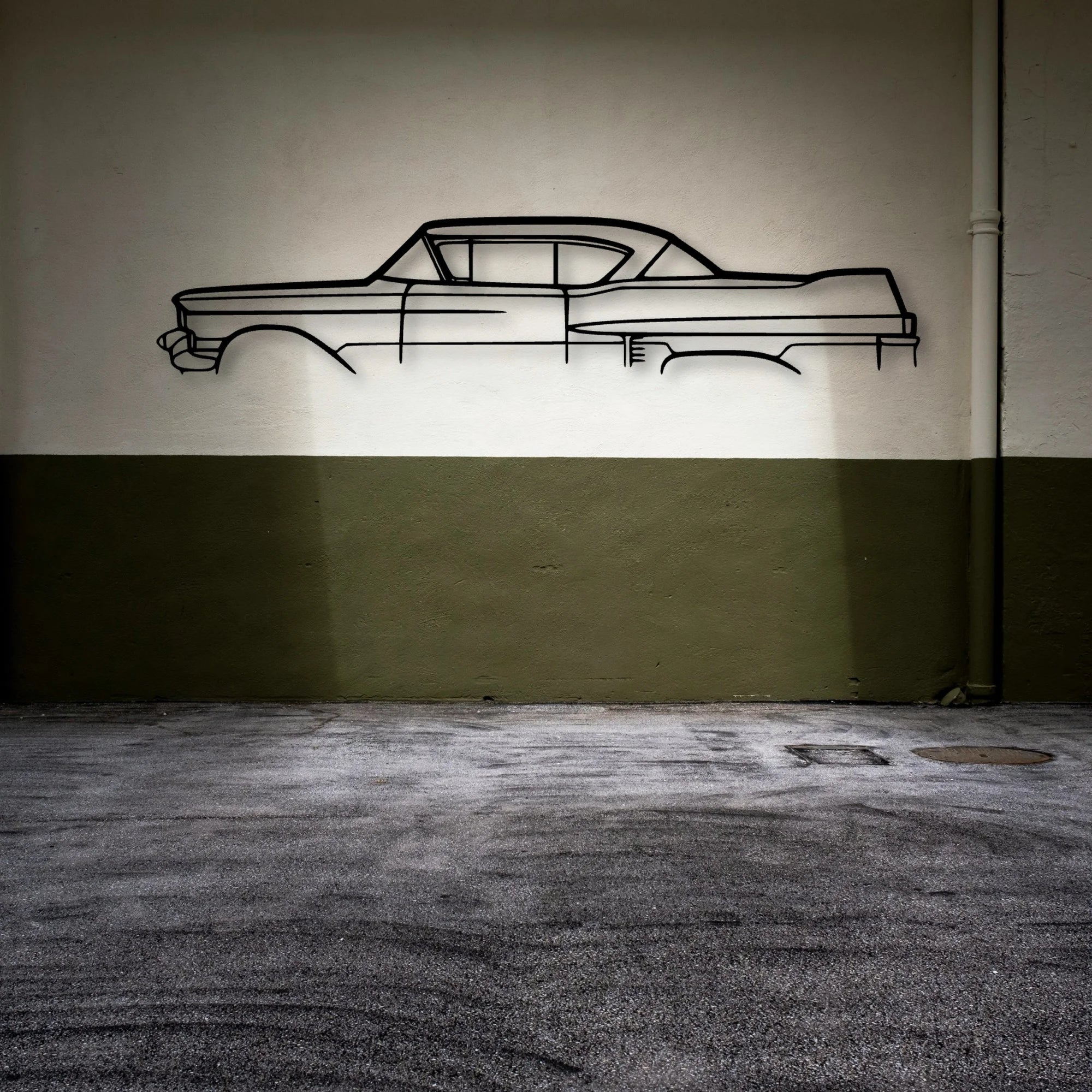 De Coupe 1957 Classic Silhouette Metal Wall Art - Automotive Garage Decor