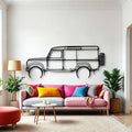 Defender 110 1992 Classic Silhouette Metal Wall Art - Automotive Garage Decor