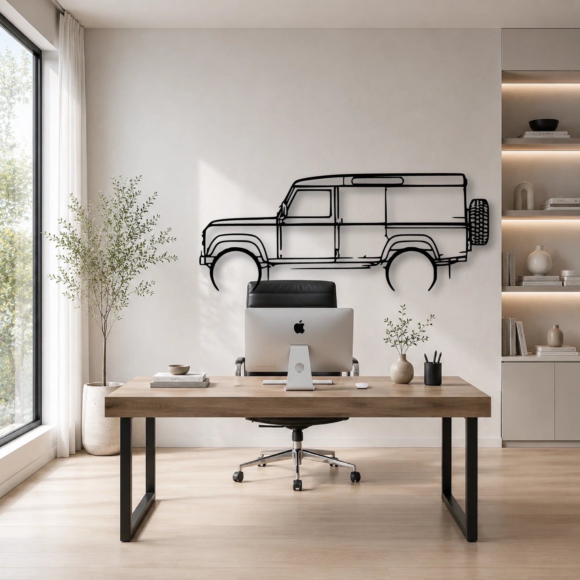 Defender 110 1992 Classic Silhouette Metal Wall Art - Automotive Garage Decor