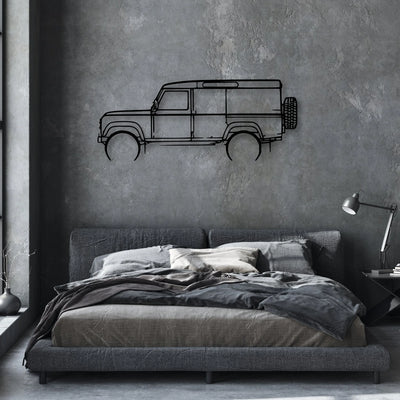 Defender 110 1992 Classic Silhouette Metal Wall Art - Automotive Garage Decor