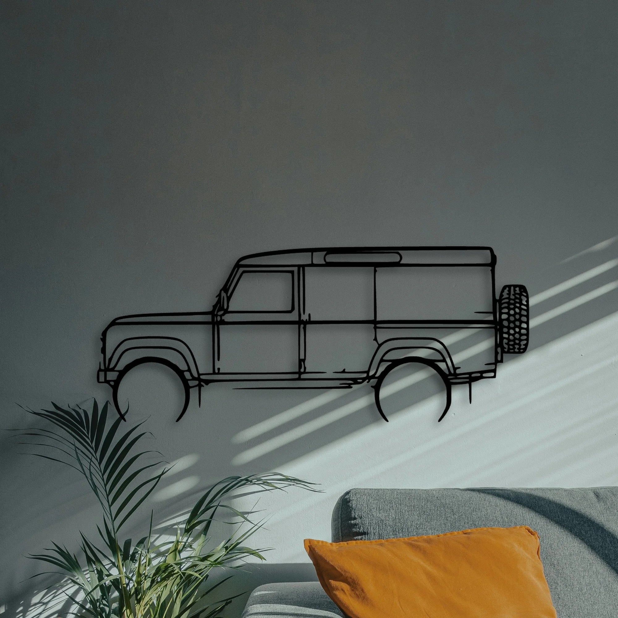 Defender 110 1992 Classic Silhouette Metal Wall Art - Automotive Garage Decor