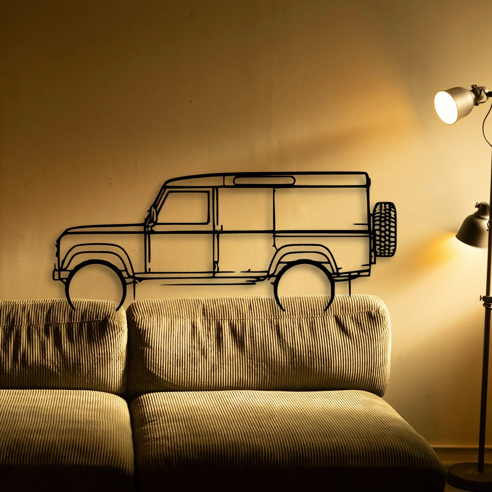 Defender 110 1992 Classic Silhouette Metal Wall Art - Automotive Garage Decor