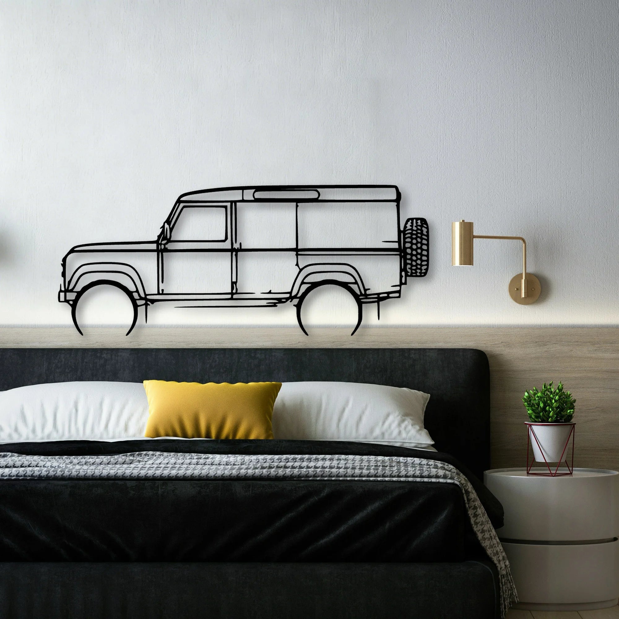 Defender 110 1992 Classic Silhouette Metal Wall Art - Automotive Garage Decor