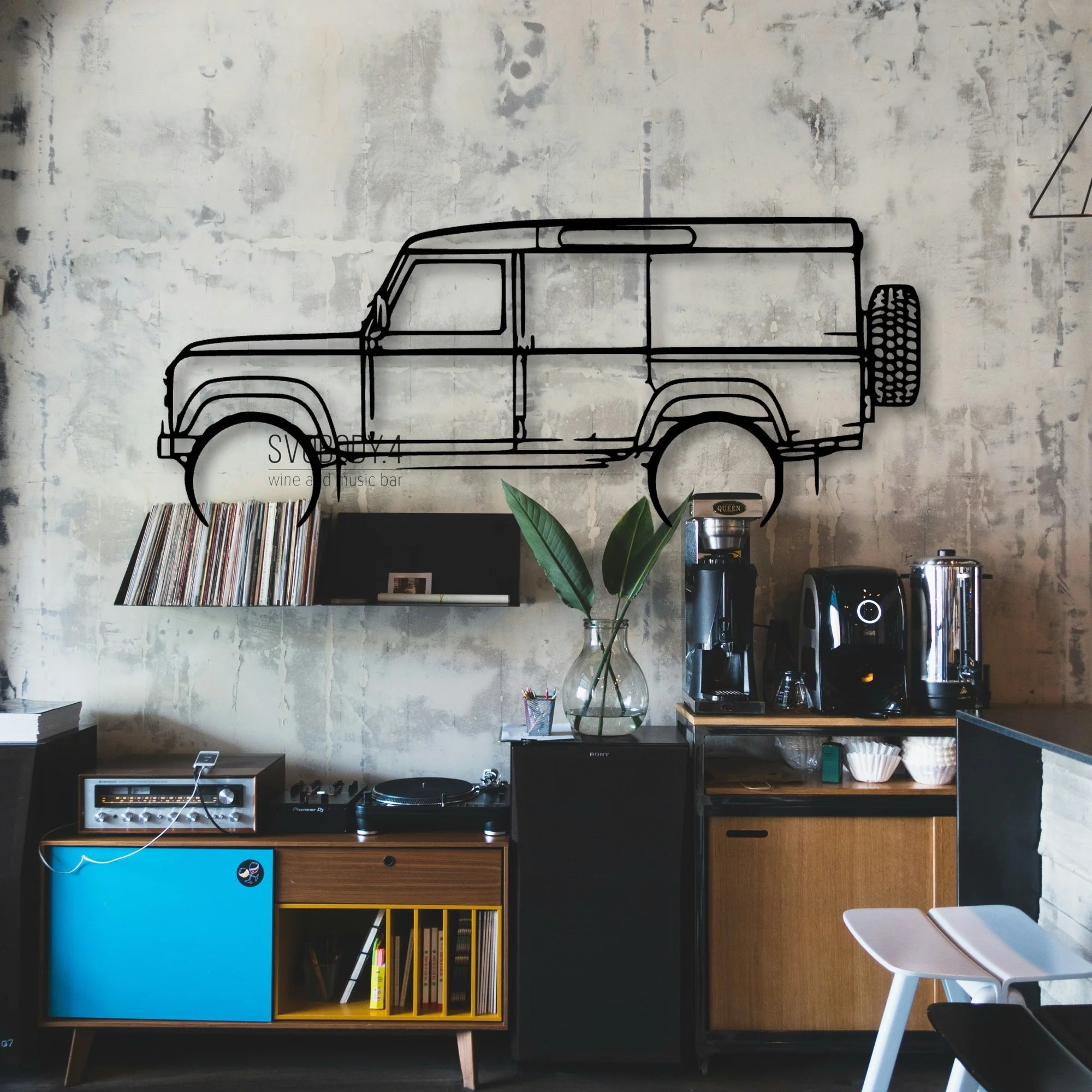 Defender 110 1992 Classic Silhouette Metal Wall Art - Automotive Garage Decor