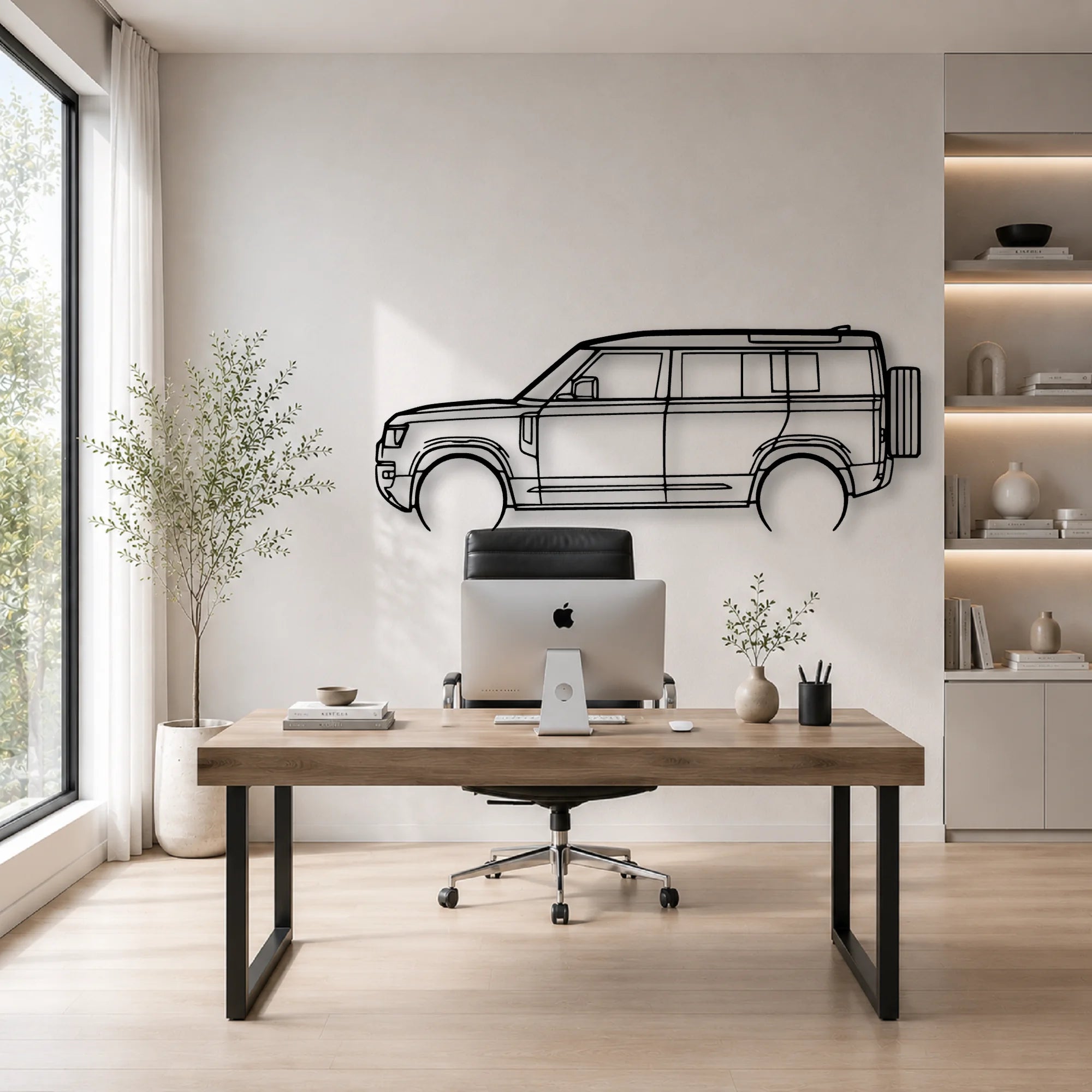 Defender 110 2022 Classic Silhouette Metal Wall Art - Automotive Garage Decor